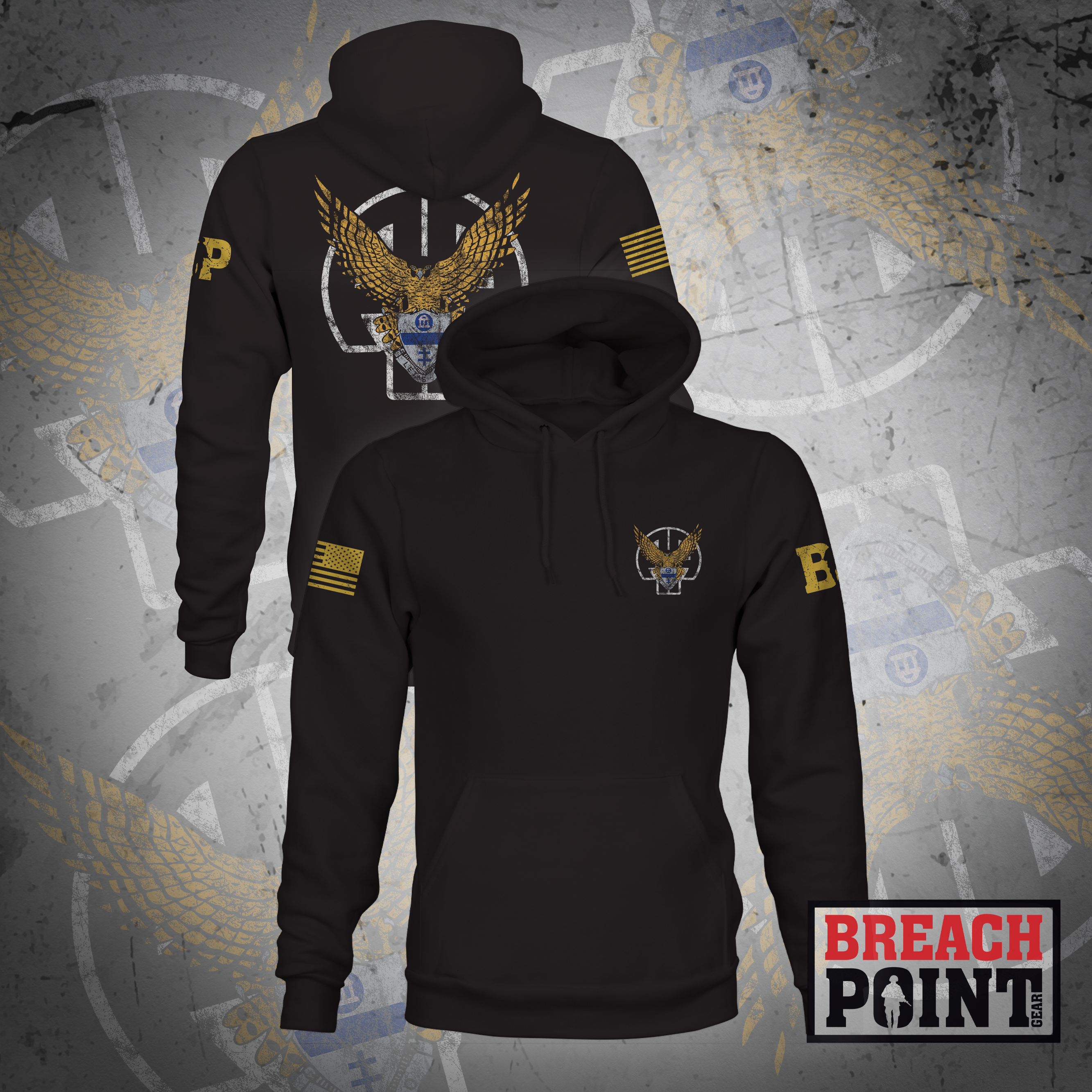 "GOLD FALCONS" 4-325th Parachute Infantry Regiment - Hoodie (A32_BP-1)