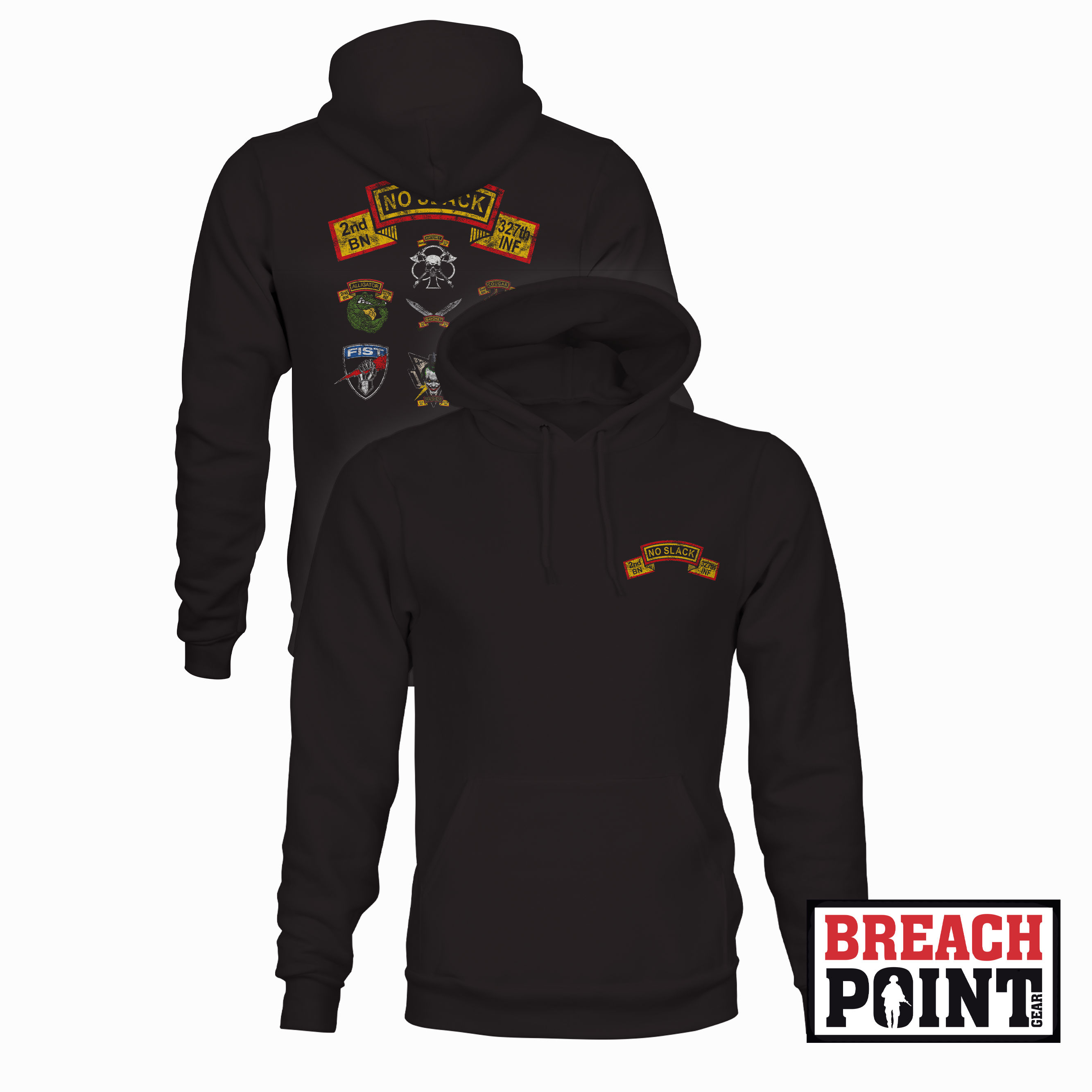 "NO SLACK" 2-327th Infantry Regiment - Hoodie (A12-3)