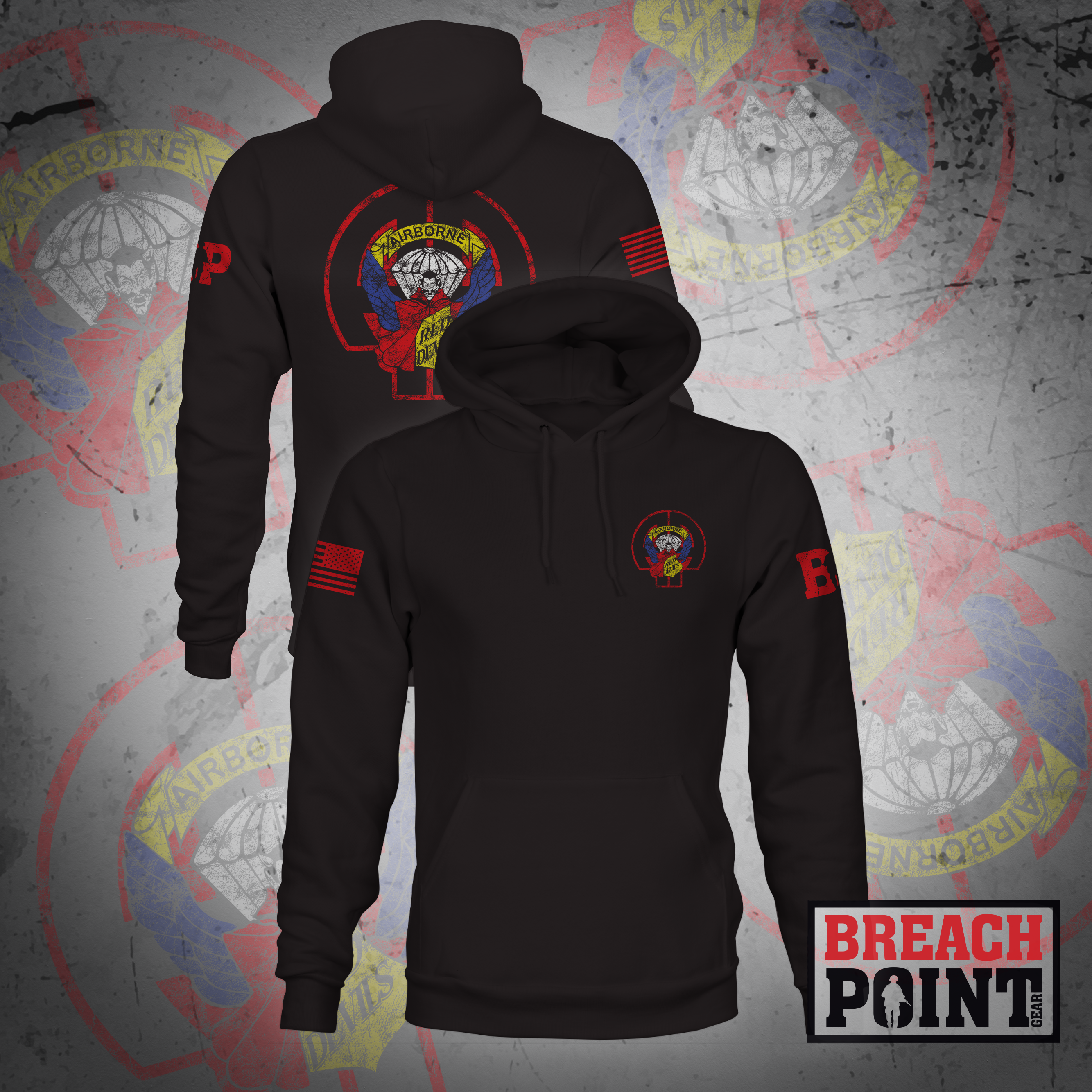"RED DEVILS" 1-504th Parachute Infantry Regiment - Hoodie (A26_BP-1)