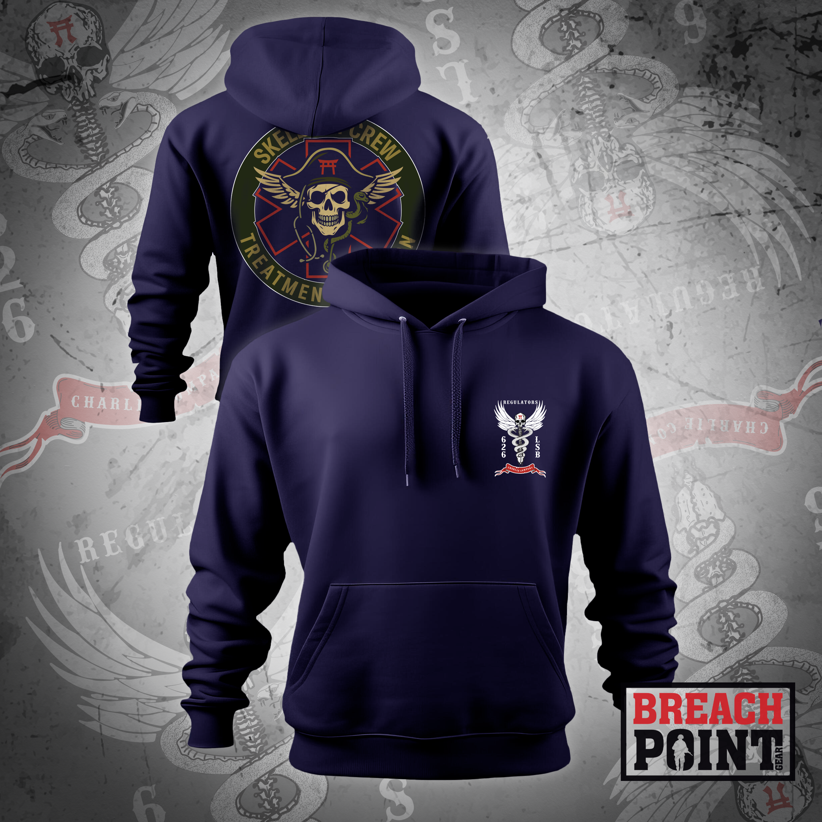 "SKELETON CREW" Treatment Platoon/C/626th Light Support Battalion - Hoodie (1)