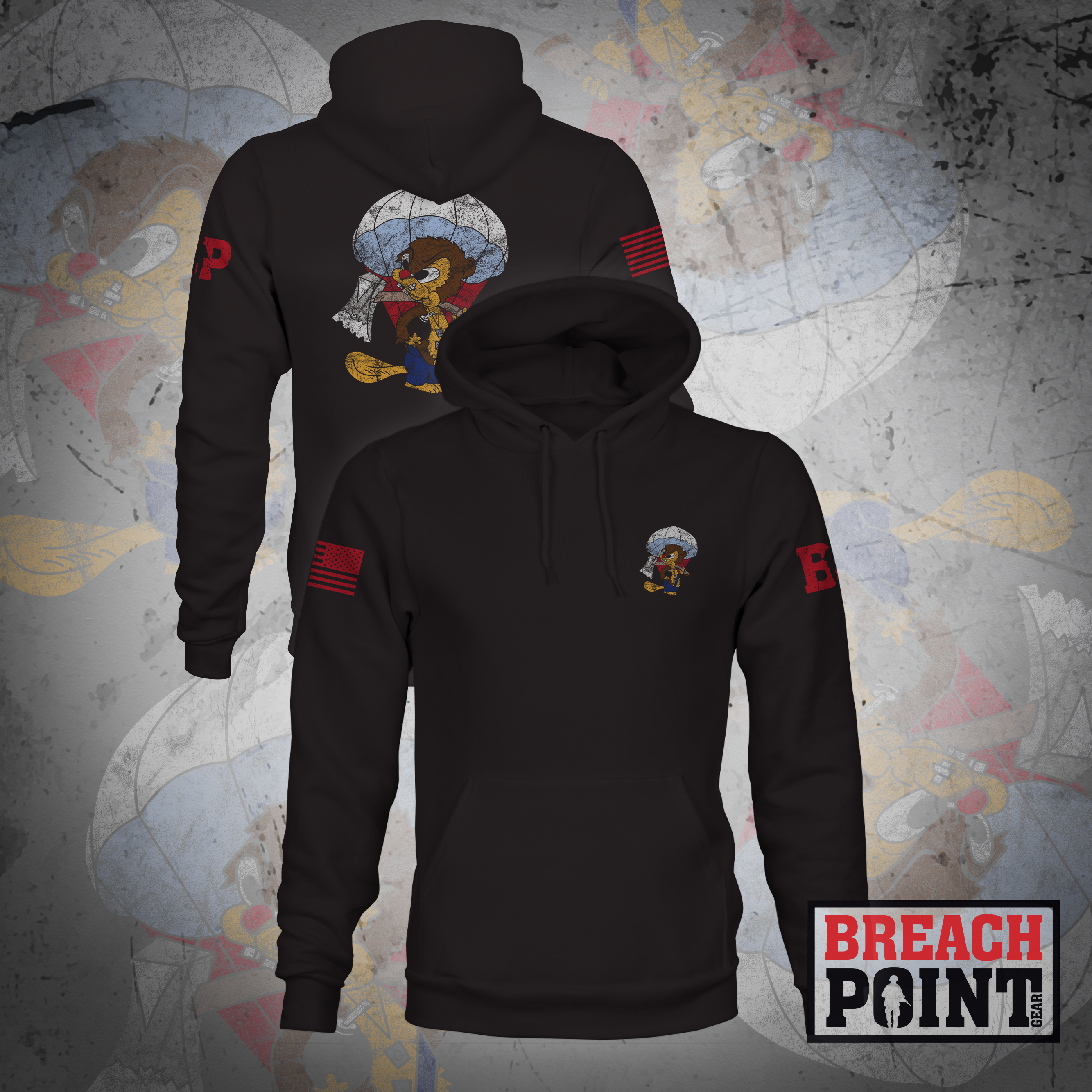 "SKY BEAVERS" 127th Engineer Battalion - Hoodie (A25_BP-1)