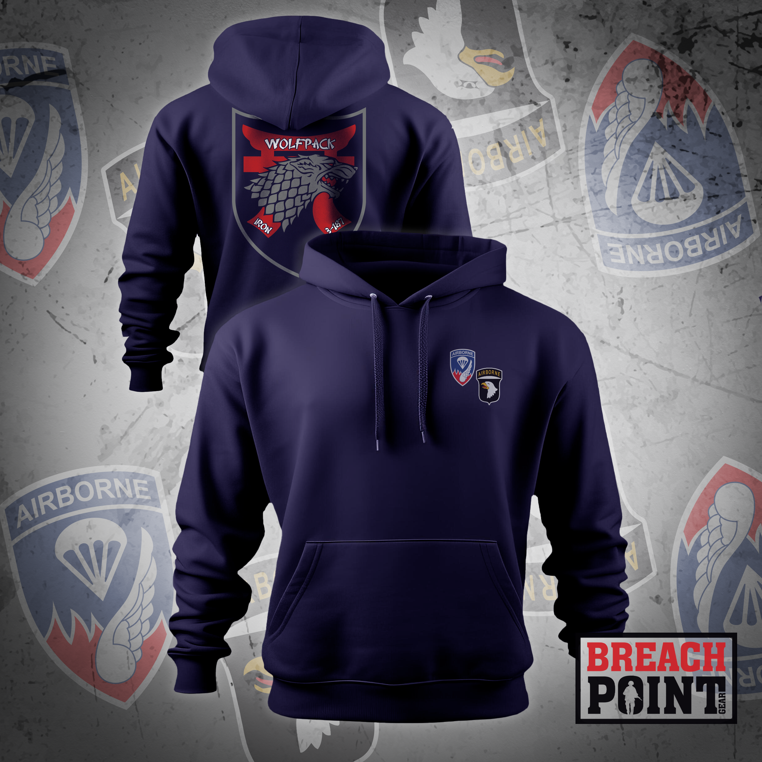 "WOLFPACK" MPC/3-187th Infantry Regiment - Hoodie (1)