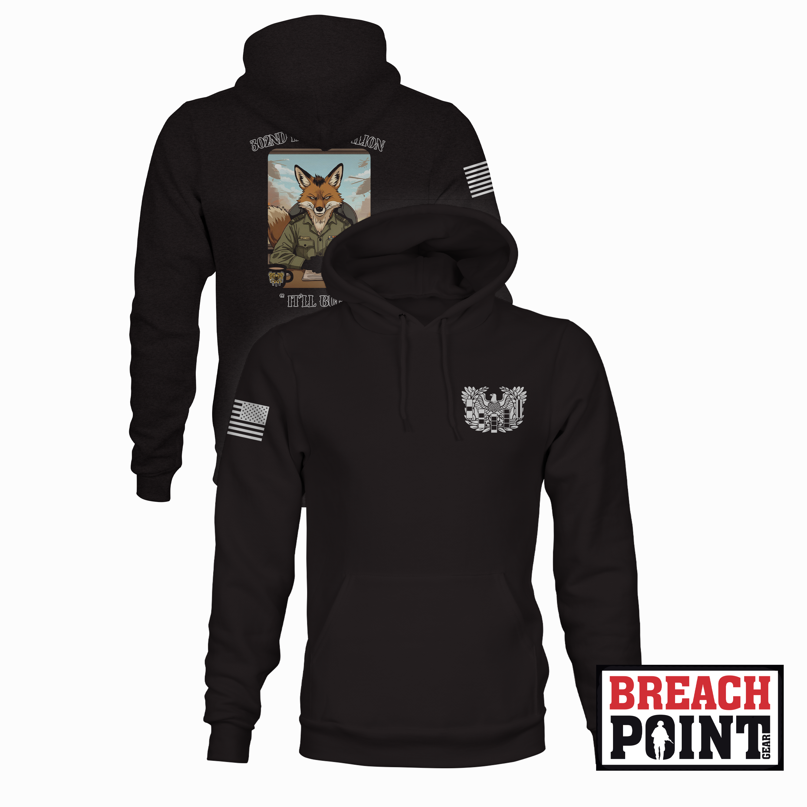 "WARRANT OFFICERS" 302nd Intelligence and Electronic Warefare Battalion - Hoodie (B90-1)