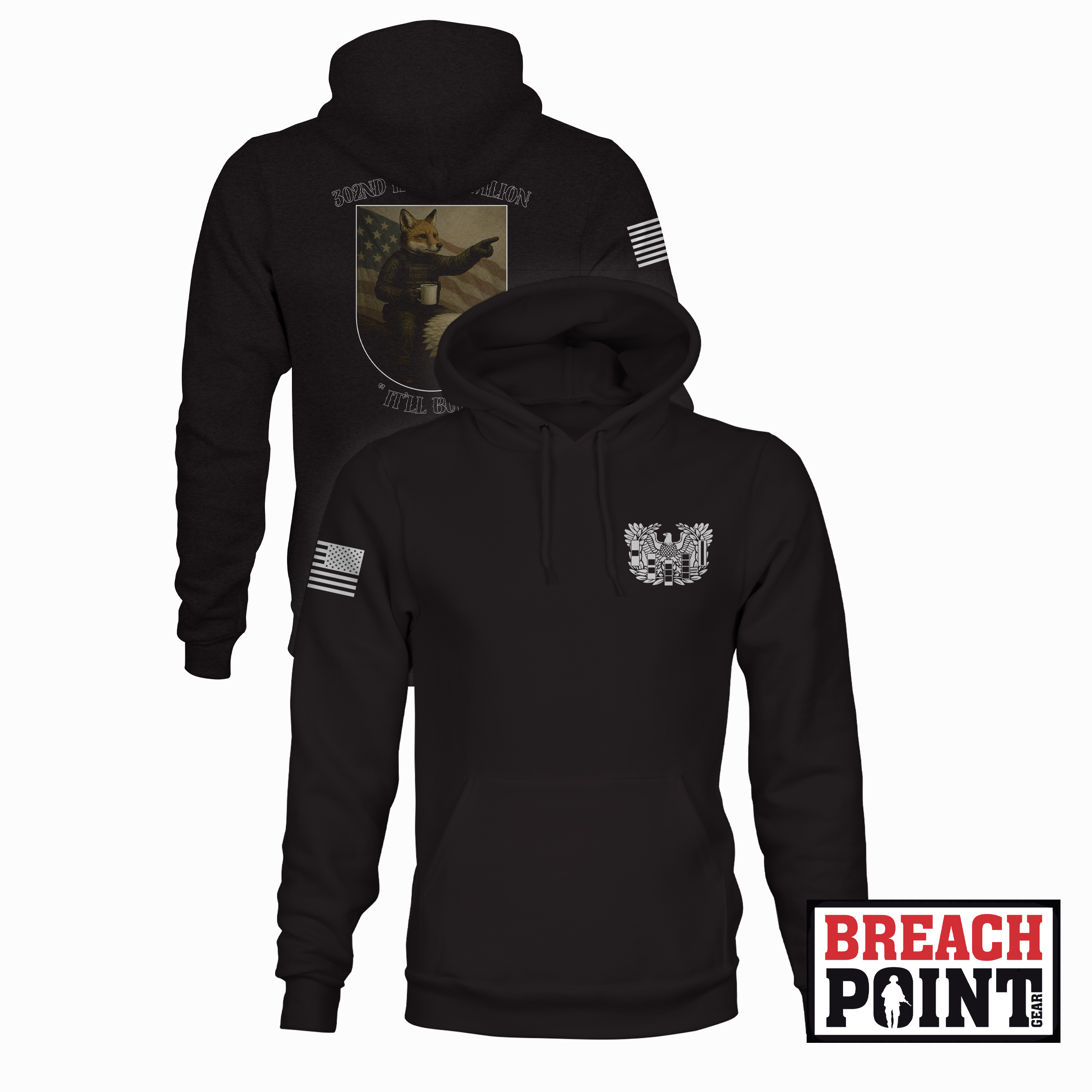 "WARRANT OFFICERS" 302nd Intelligence and Electronic Warefare Battalion - Hoodie (B90-2)