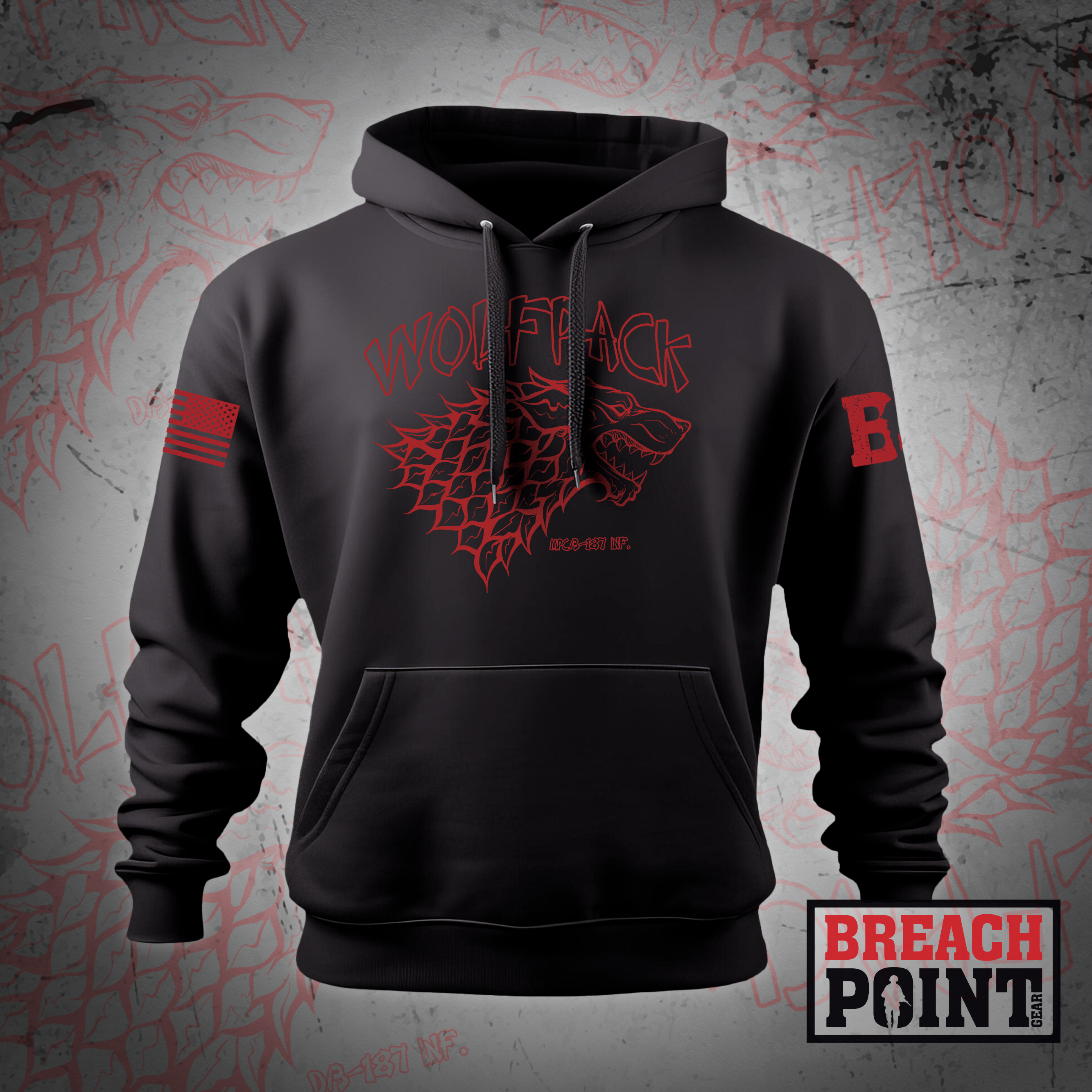 "WOLFPACK" MPC/3-187th Infantry Regiment - Hoodie (2)