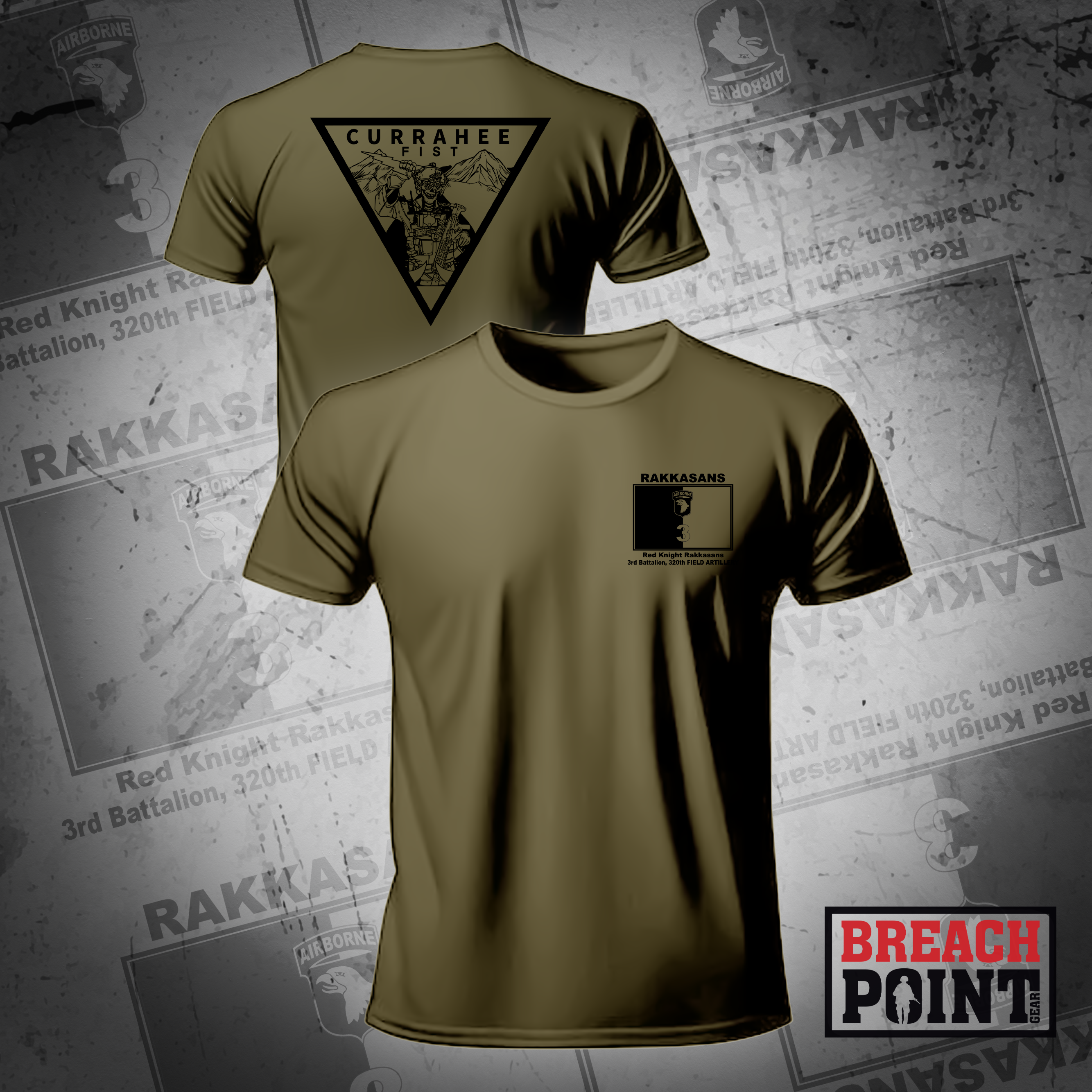 "CURRAHEE FIST" 2-506th Infantry Regiment - Military Tee (1)
