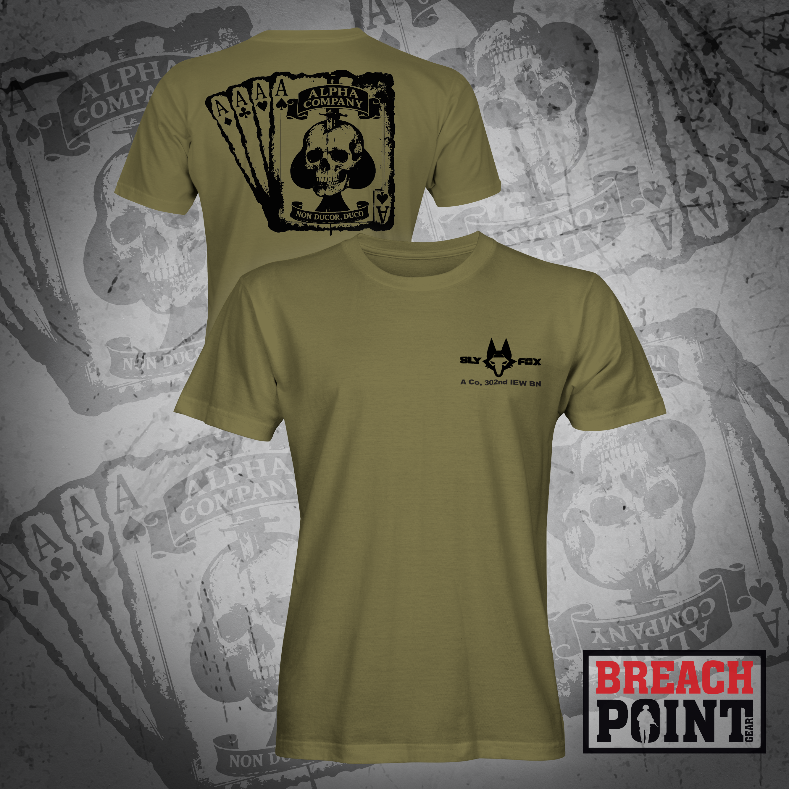 "ACES" A/302nd Intelligence and Electronic Warefare Battalion - Military Tee (B82)