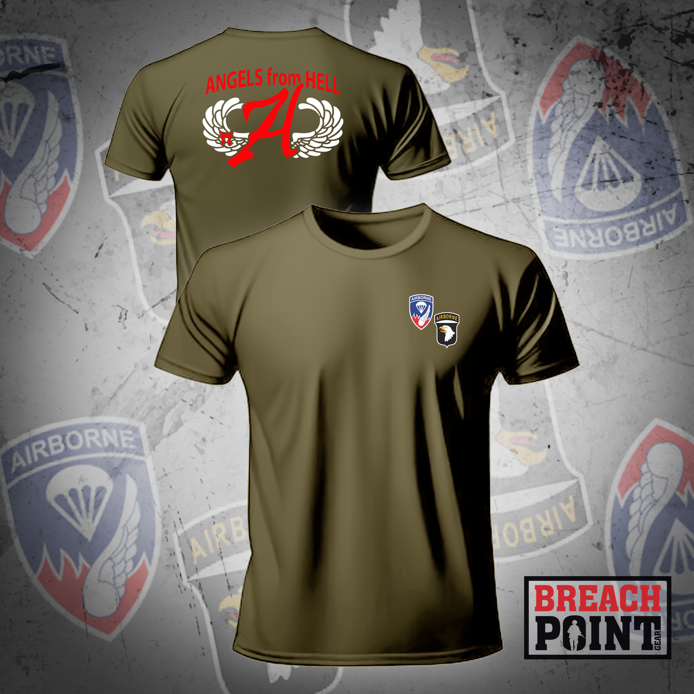 "ANGELS FROM HELL" A/3-187th Infantry Regiment - Military Tee (Color)
