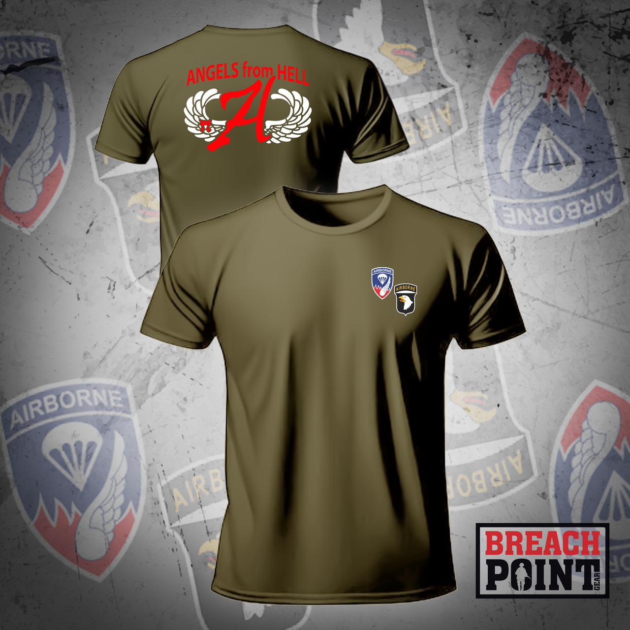 "ANGELS FROM HELL" A/3-187th Infantry Regiment - Military Tee (Color)