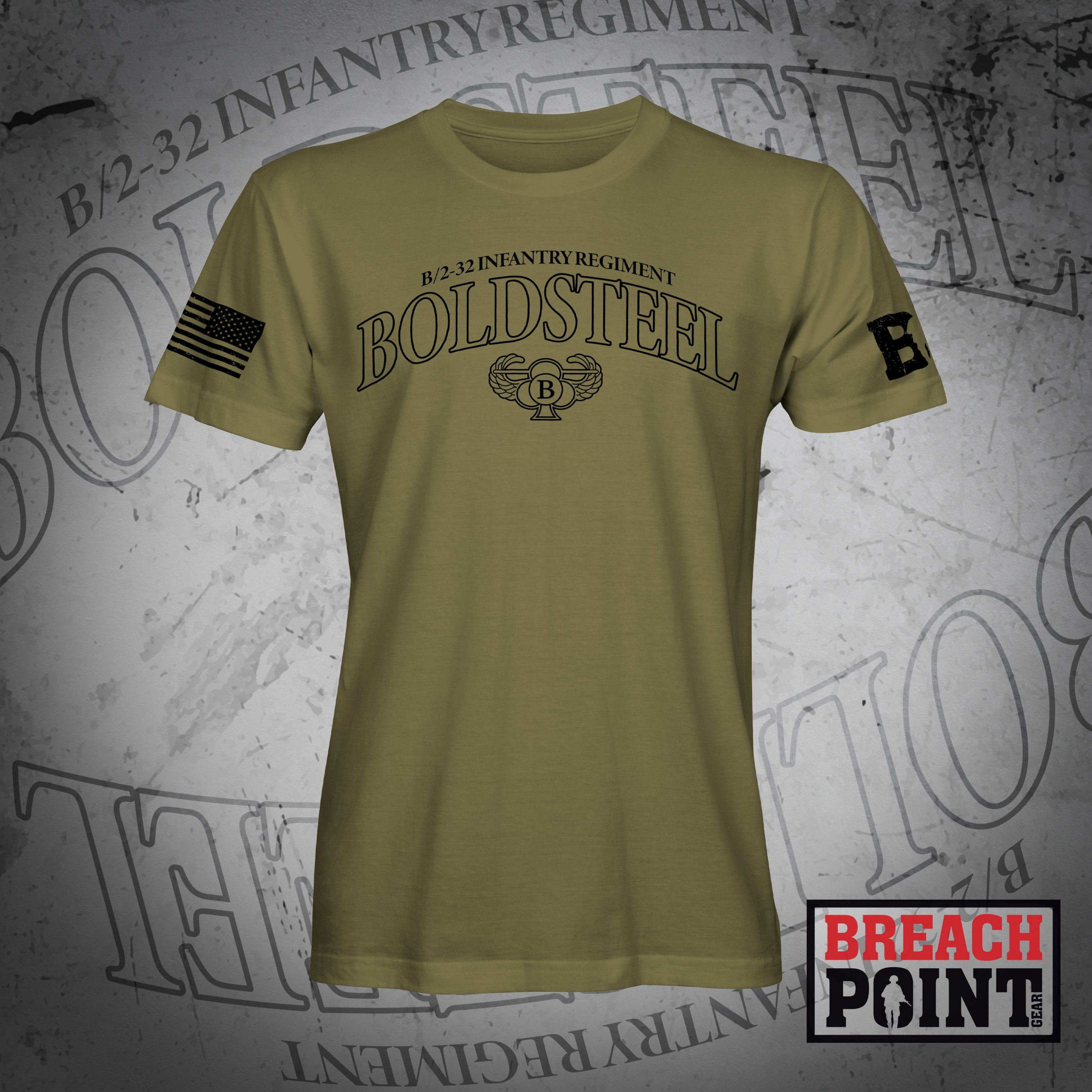 "BOLDSTEEL" 2-32 Field Artillery Regiment - Military Tee (B81-BP)
