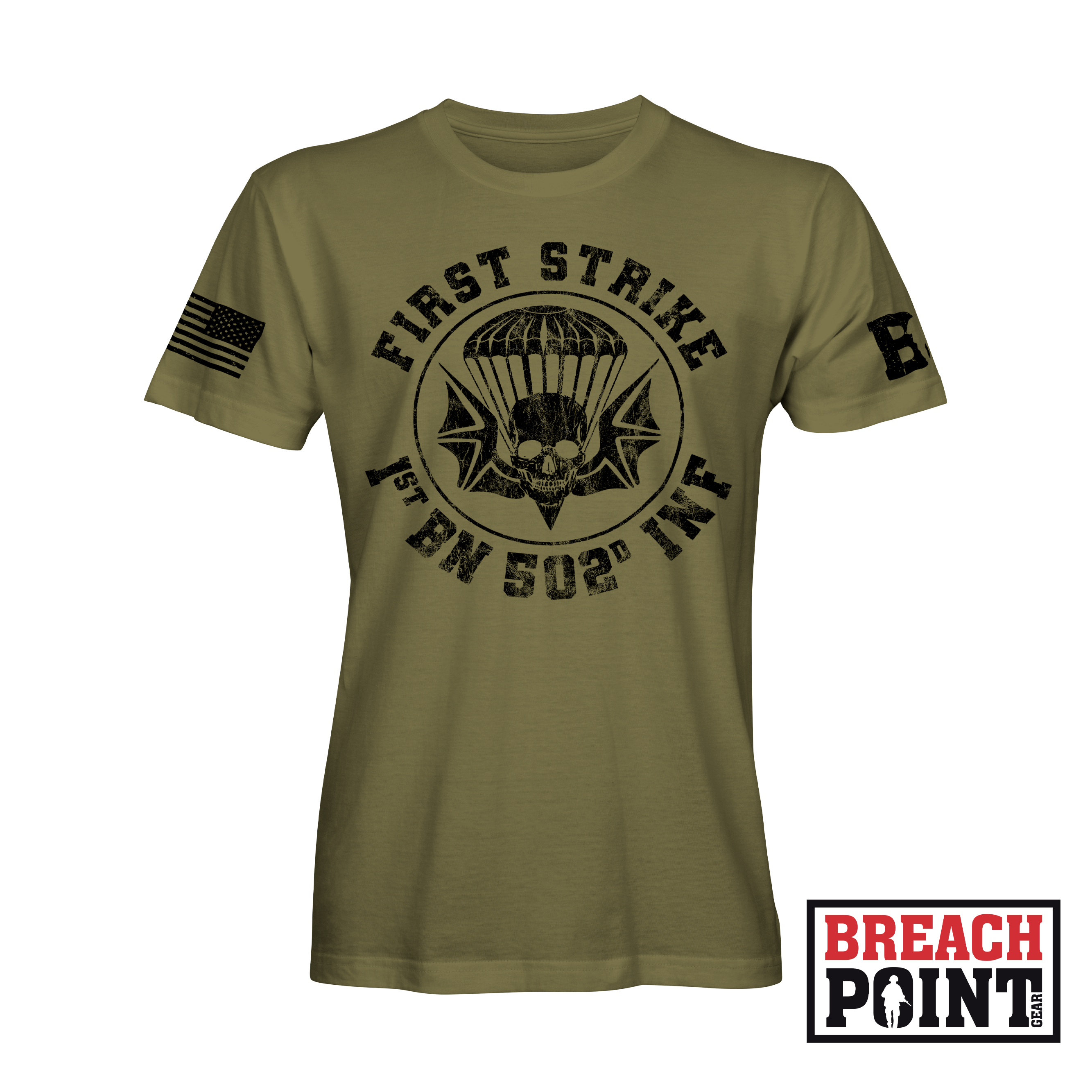 "FIRST STRIKE" 1-502nd Infantry Regiment - Military Tee (A10_BP)