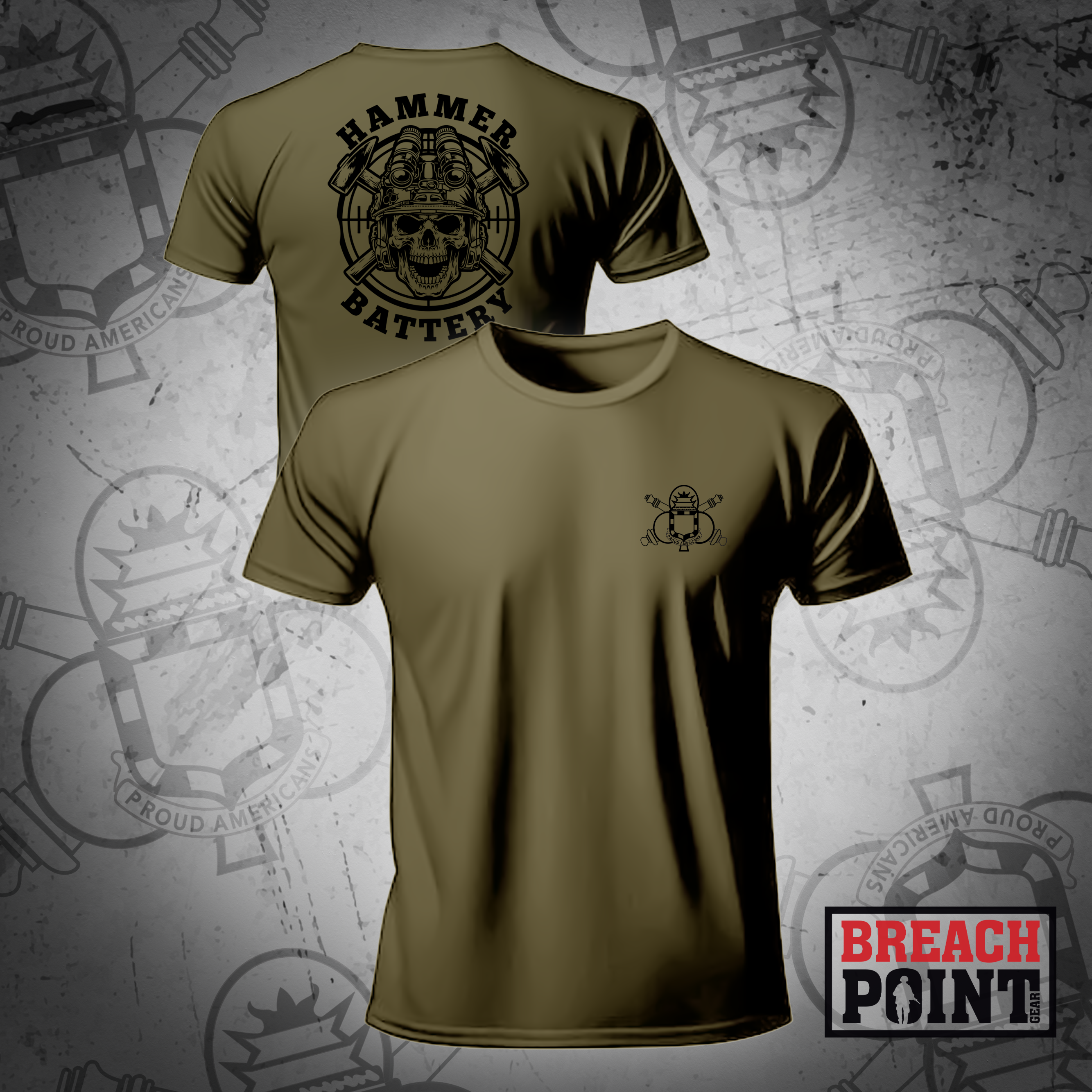 "HAMMER" HHB/2-32 Field Artillery Regiment - Military Tee