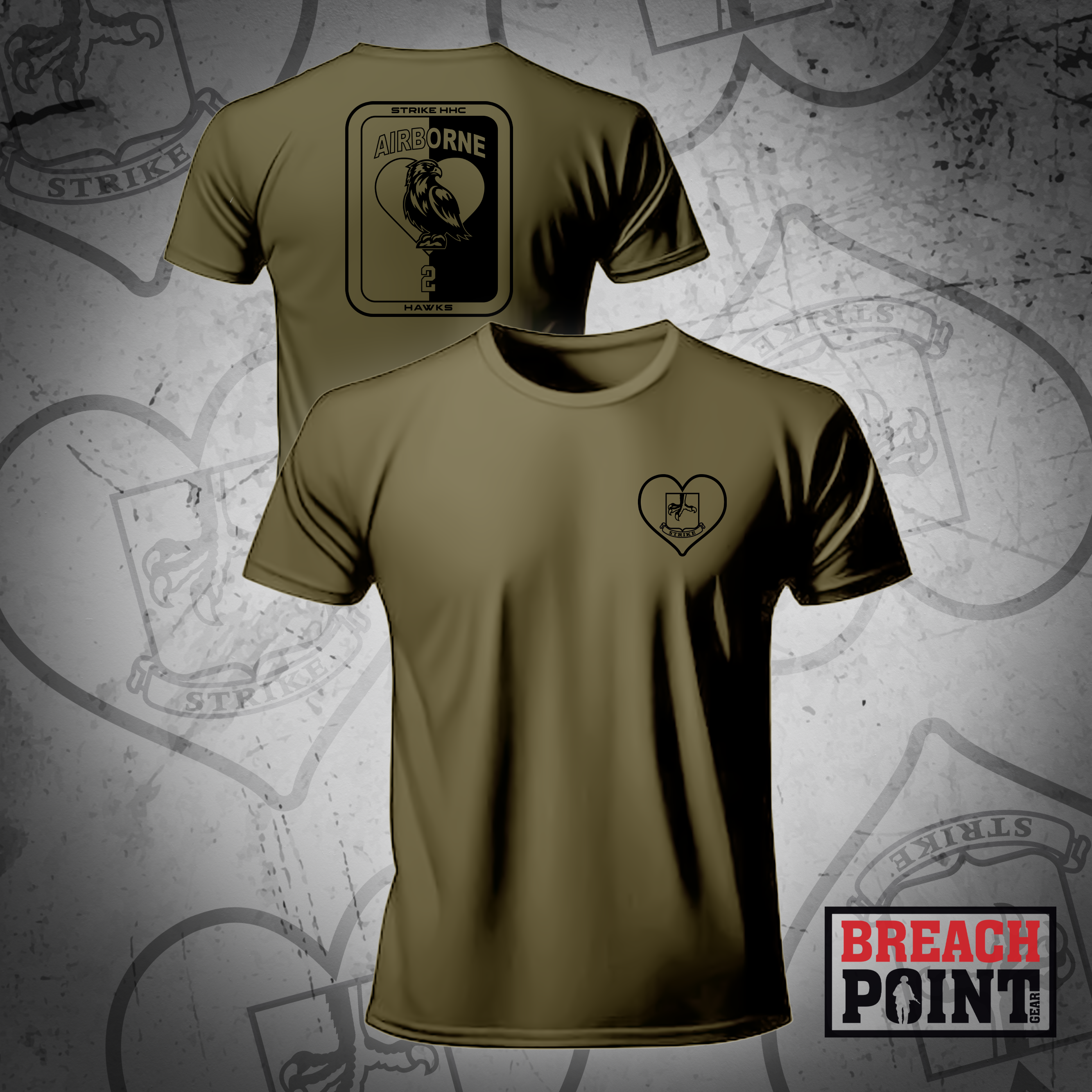 "HAWKS" HHC/2nd Mobile Brigade Combat Team - Military Tee