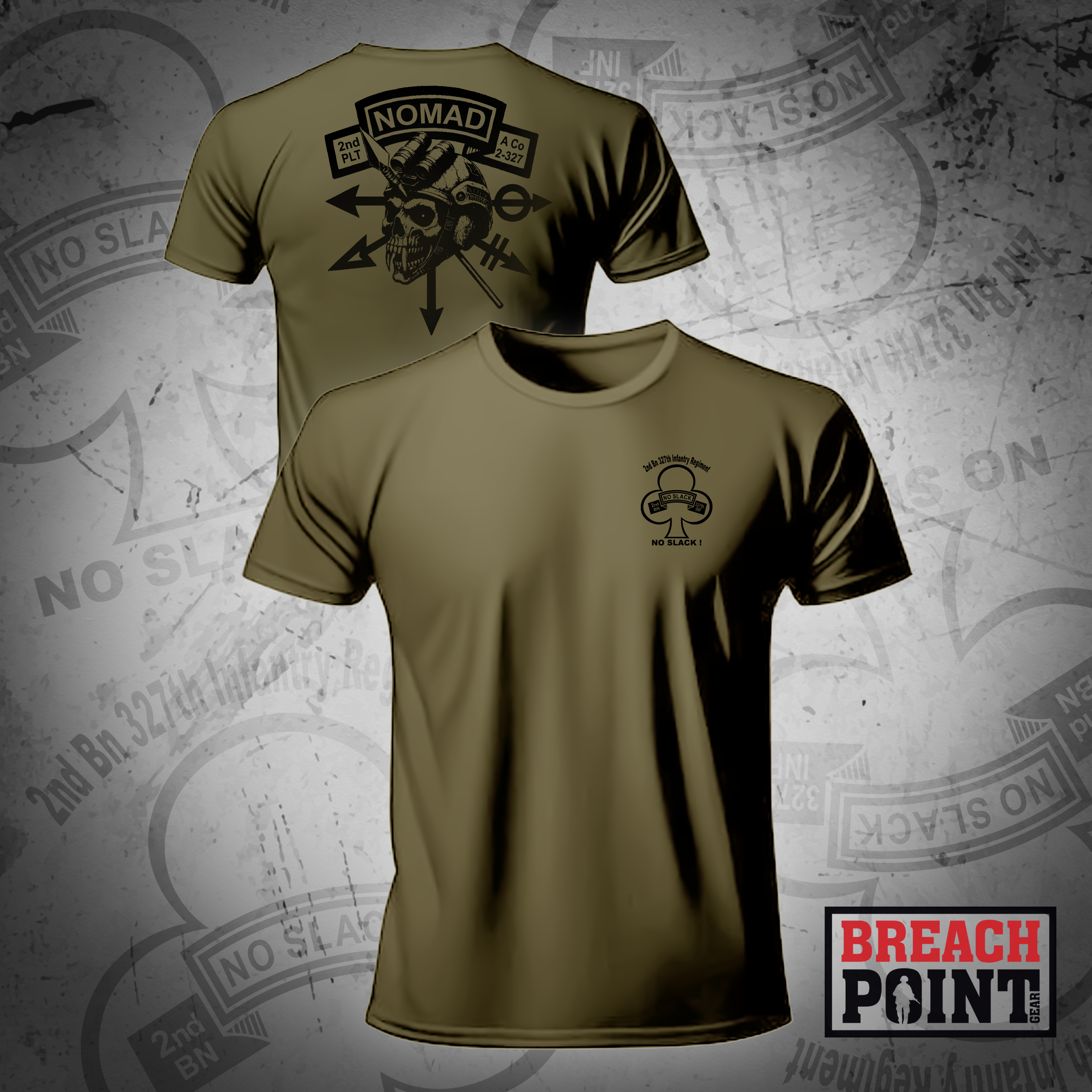 "NOMAD" A/2/2-327th Infantry Regiment - Military Tee (1)
