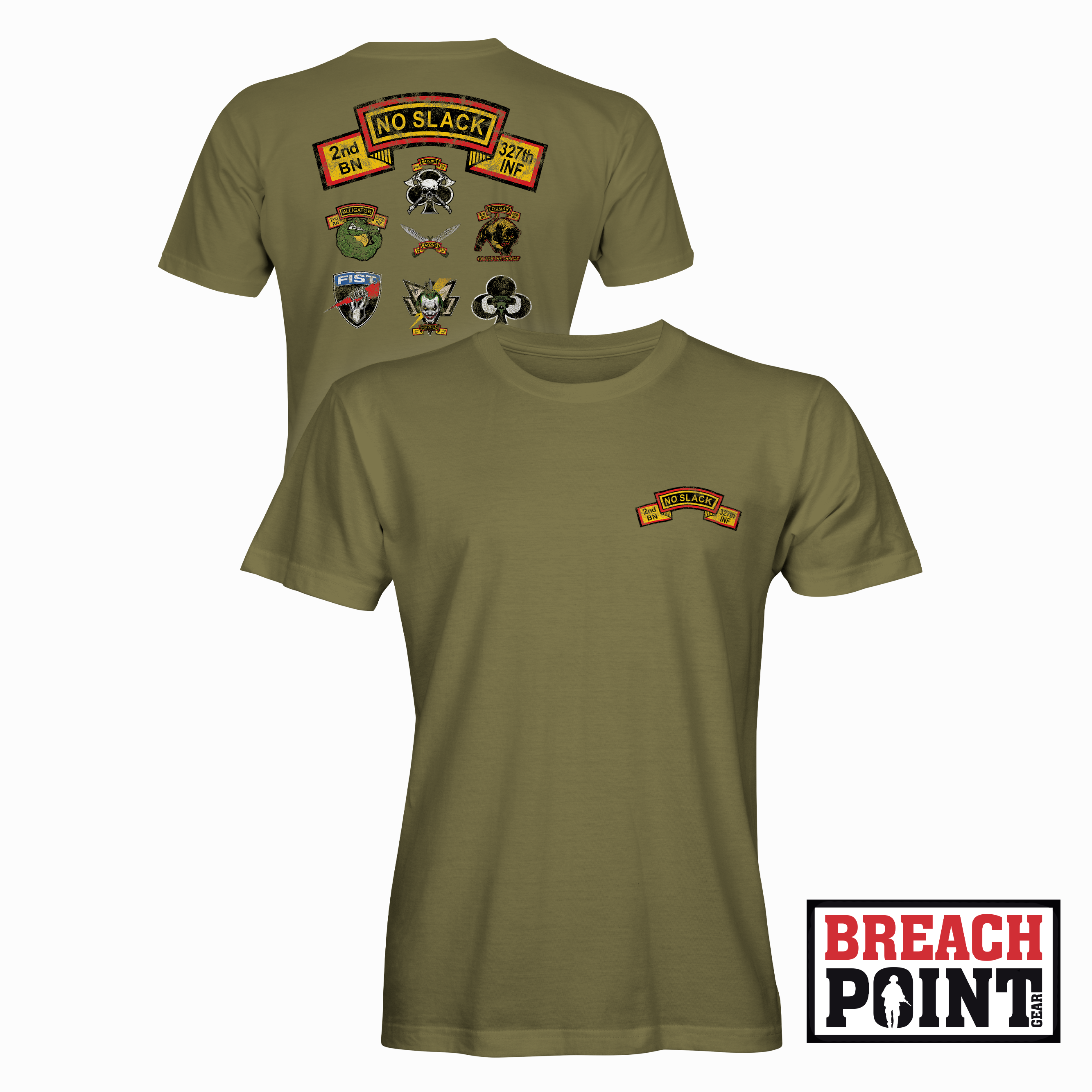 "NO SLACK" 2-327th Infantry Regiment - Military Tee (A12-3)