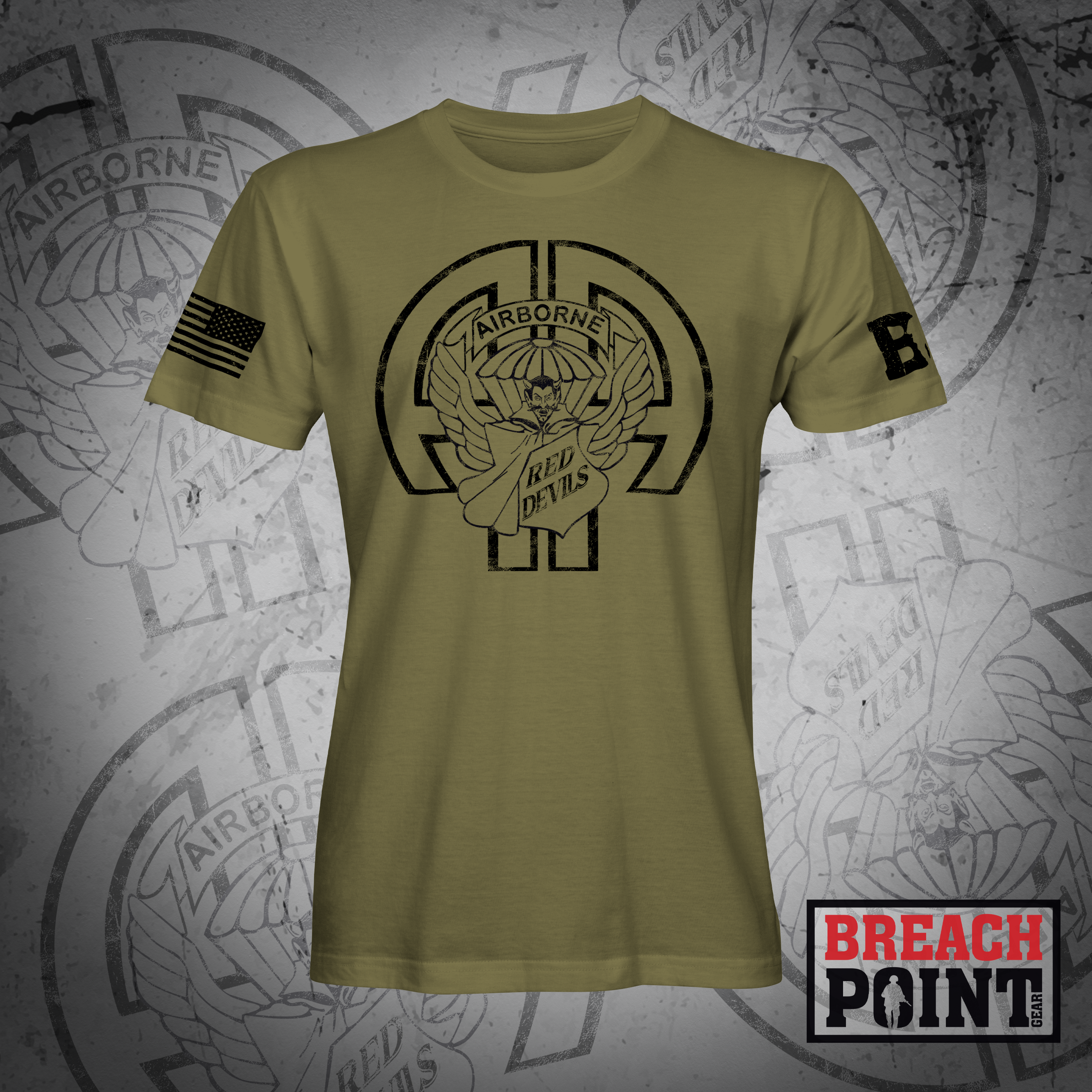 "RED DEVILS" 1-504th Parachute Infantry Regiment - Military Tee (A26_BP-1)