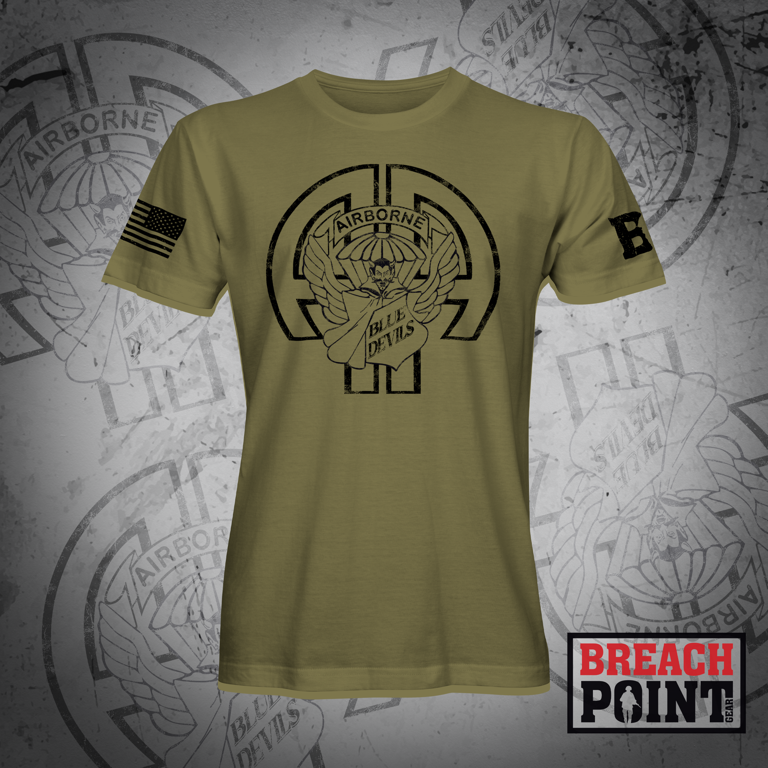 "BLUE DEVILS" 3-504th Parachute Infantry Regiment - Military Tee (A28_BP-1)