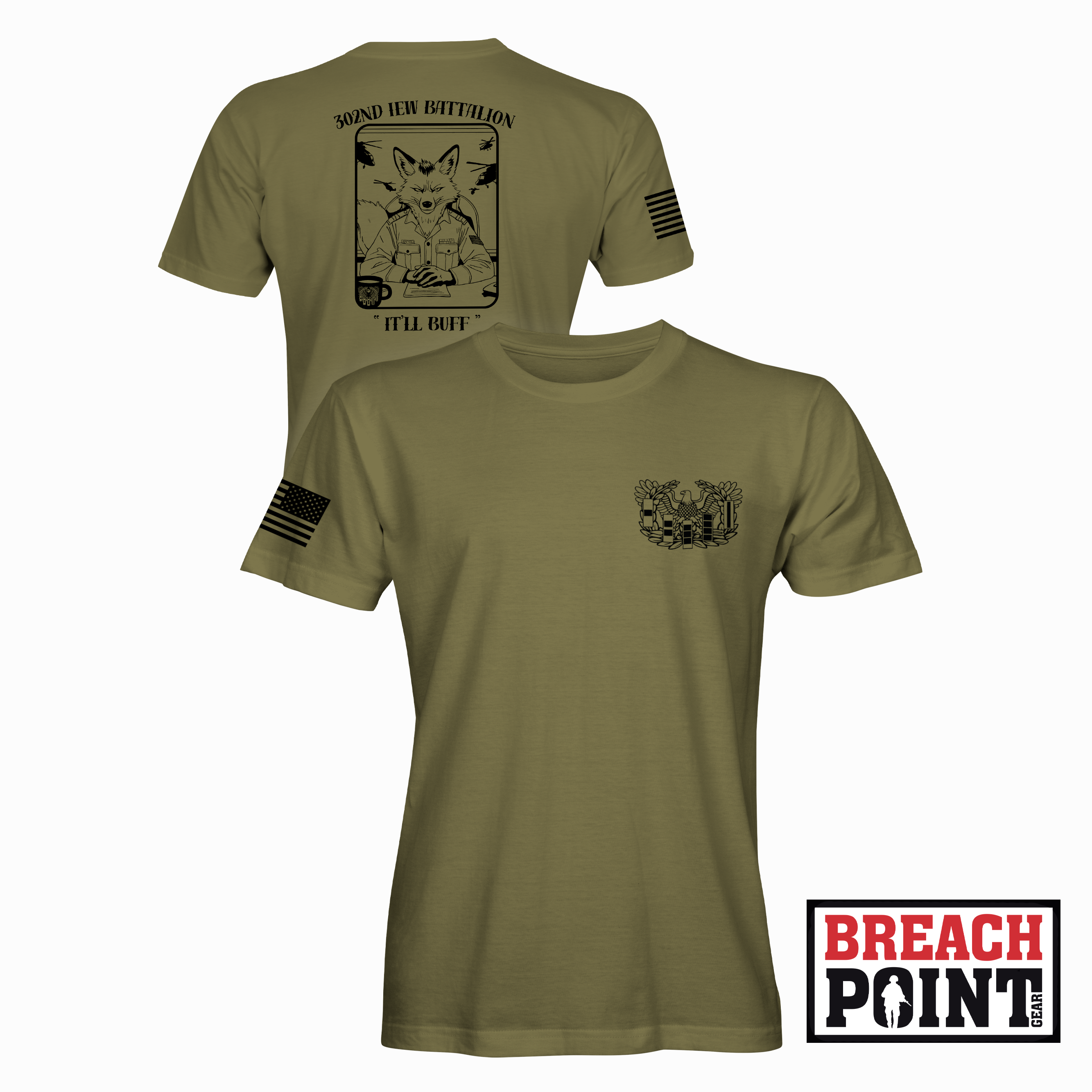 "WARRANT OFFICERS" 302nd Intelligence and Electronic Warefare Battalion - Military Tee (B90-1)