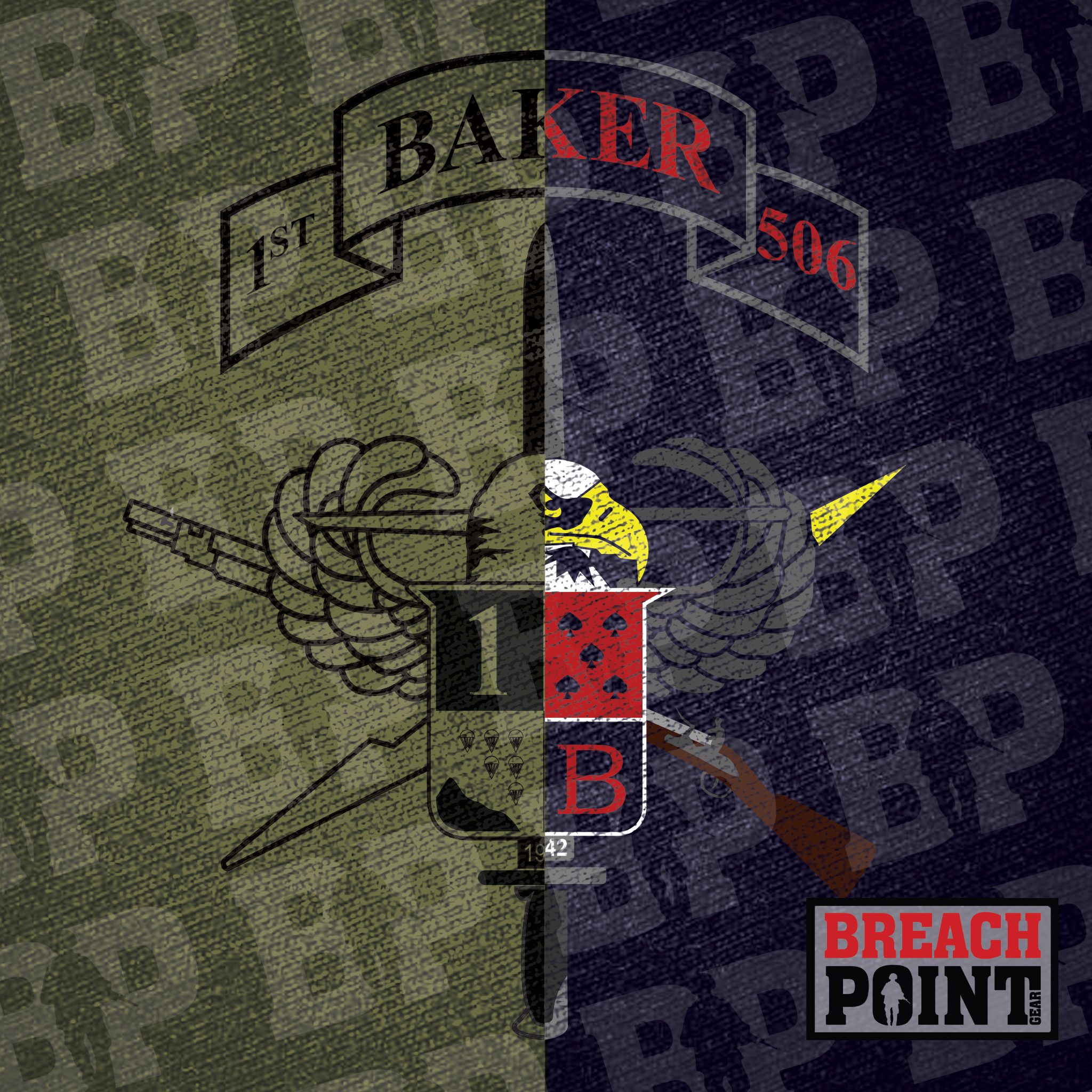 "BAKER" B/1-506th Infantry Regiment - T-Shirt (B112-2)