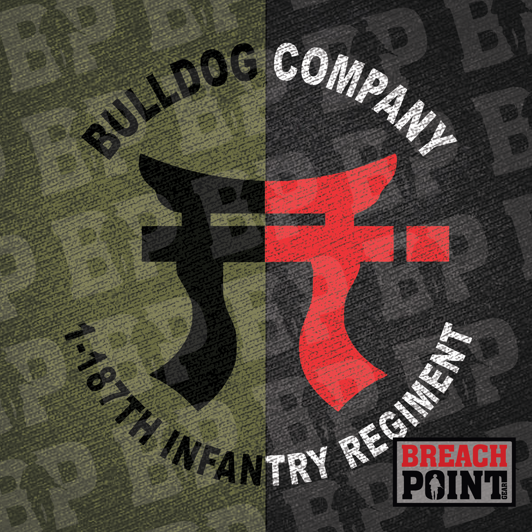 "BULLDOG" B/1-187th Infantry Regiment - Military Tee (B89)