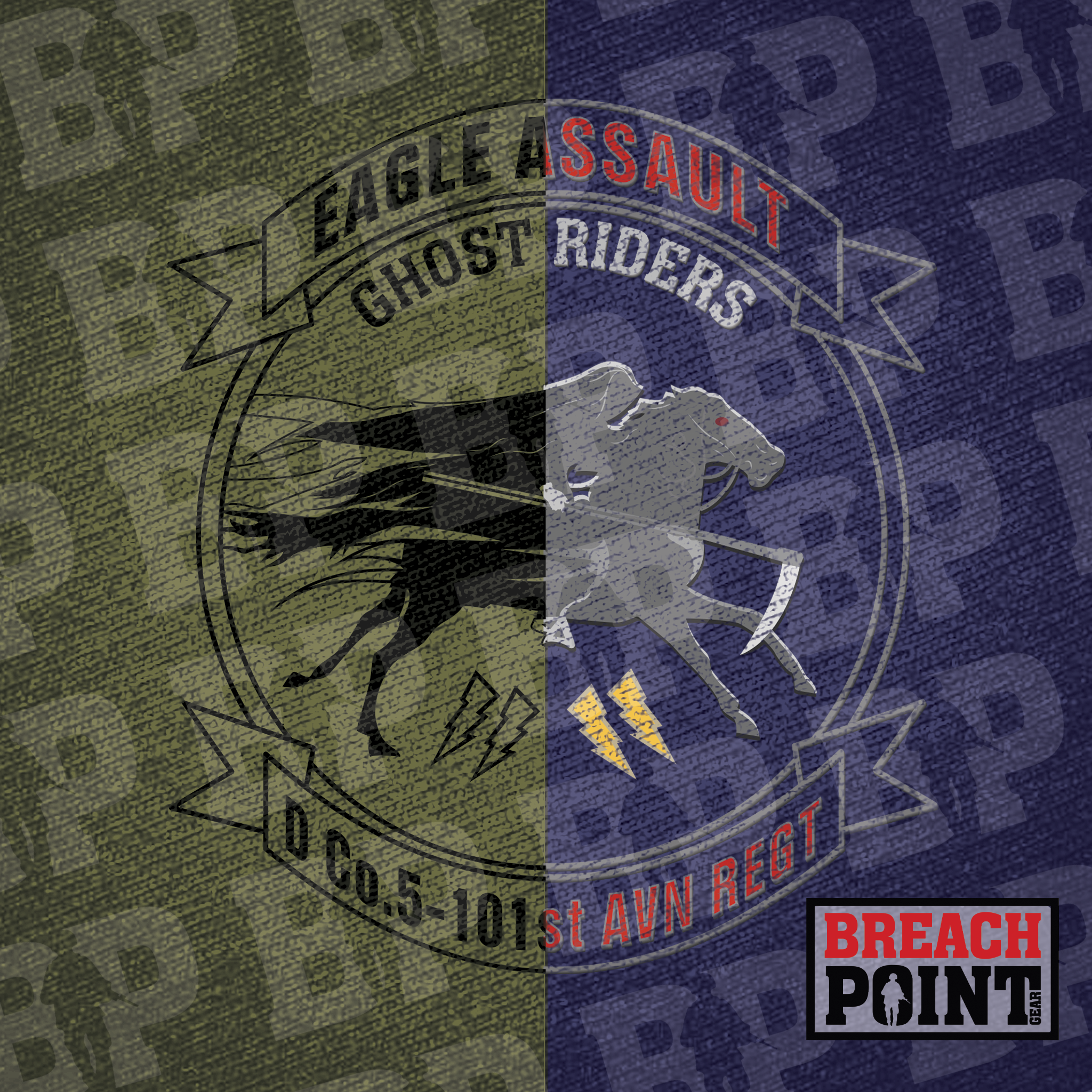 "GHOST RIDERS" D/5-101st Combat Aviation Brigade - Military Tee (B109)
