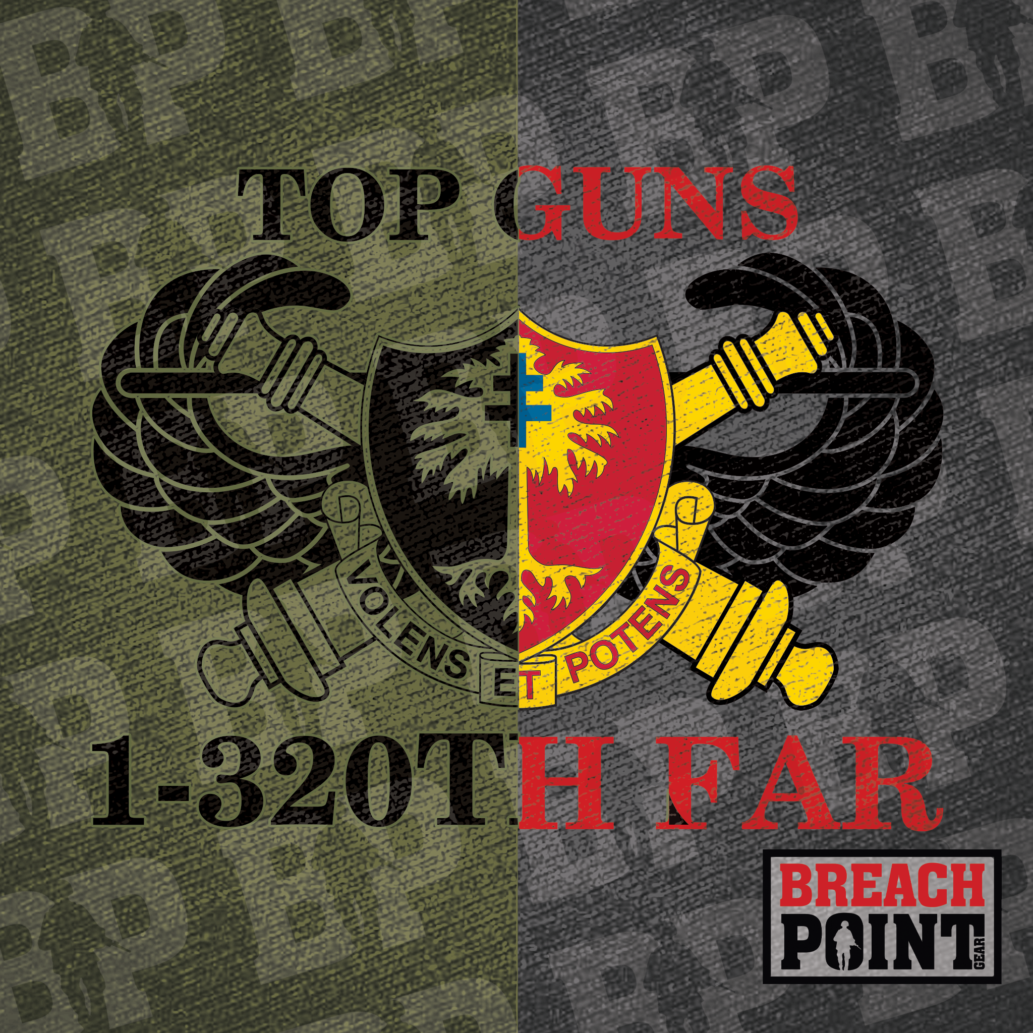 "TOP GUNS" 1-320th Field Artillery Regiment - Moisture Wicking