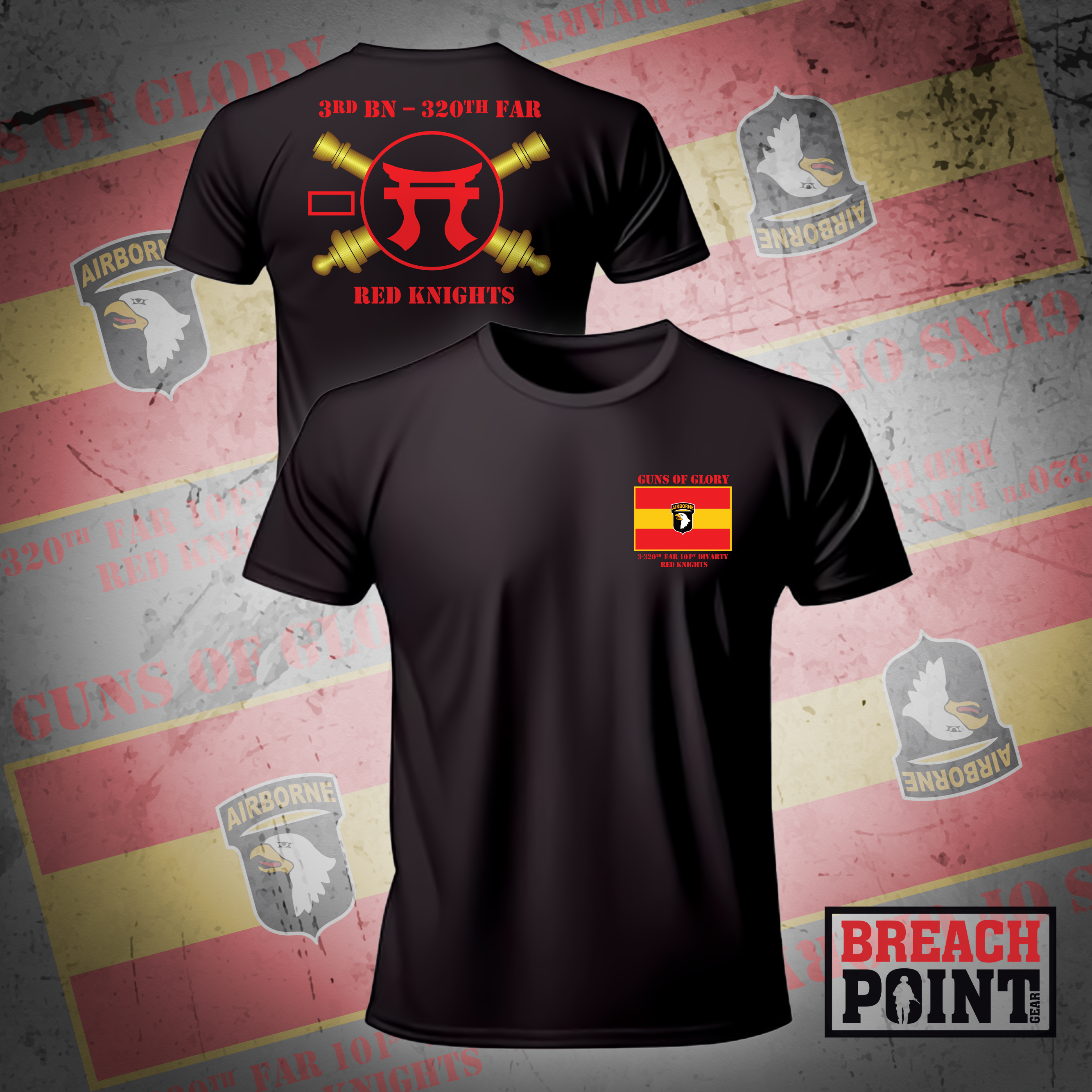 "RED KNIGHTS" 3-320th Field Artillery Regiment - T-Shirt (2)