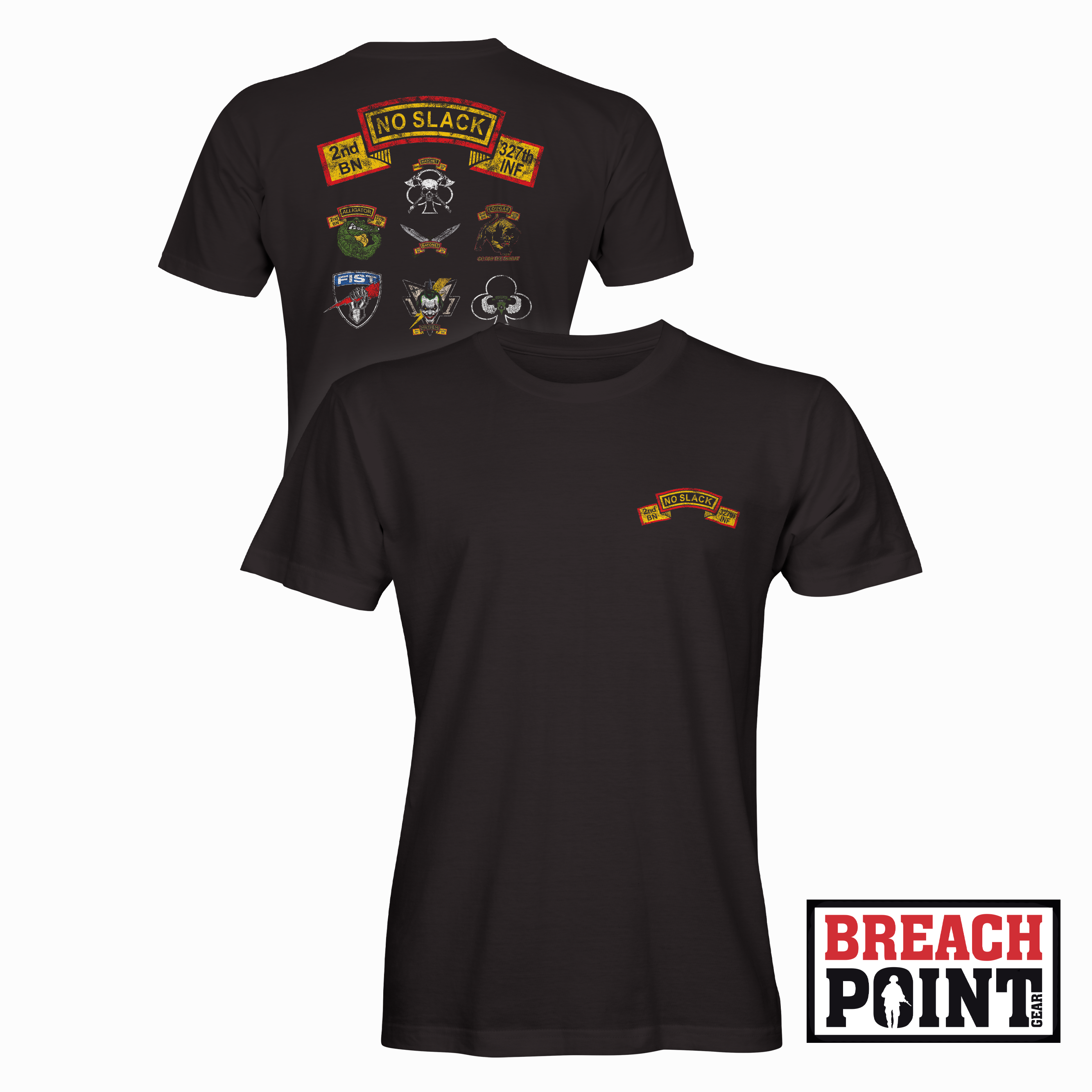 "NO SLACK" 2-327th Infantry Regiment - T-Shirt (A12-3)