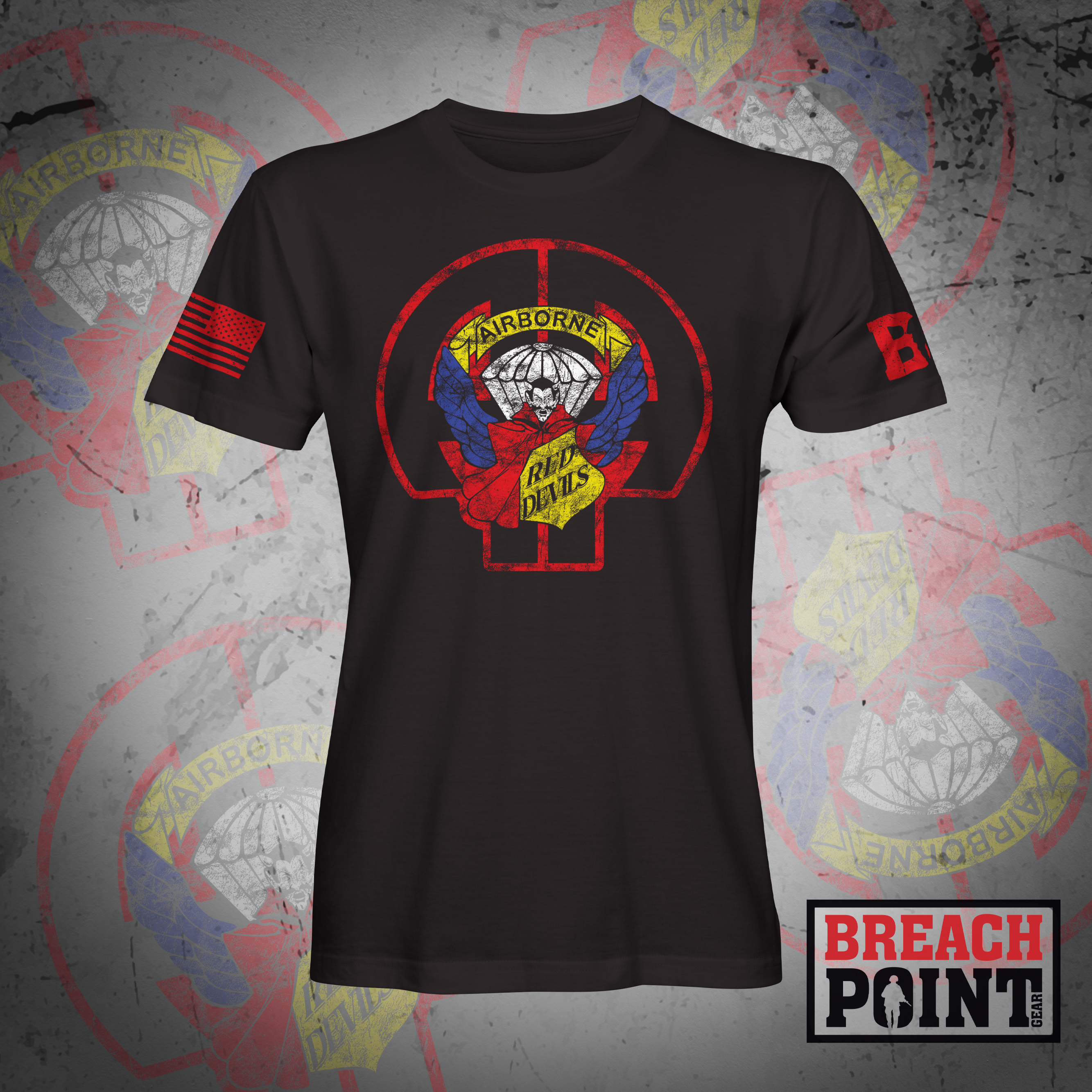"RED DEVILS" 1-504th Parachute Infantry Regiment - T-Shirt (A26_BP-1)