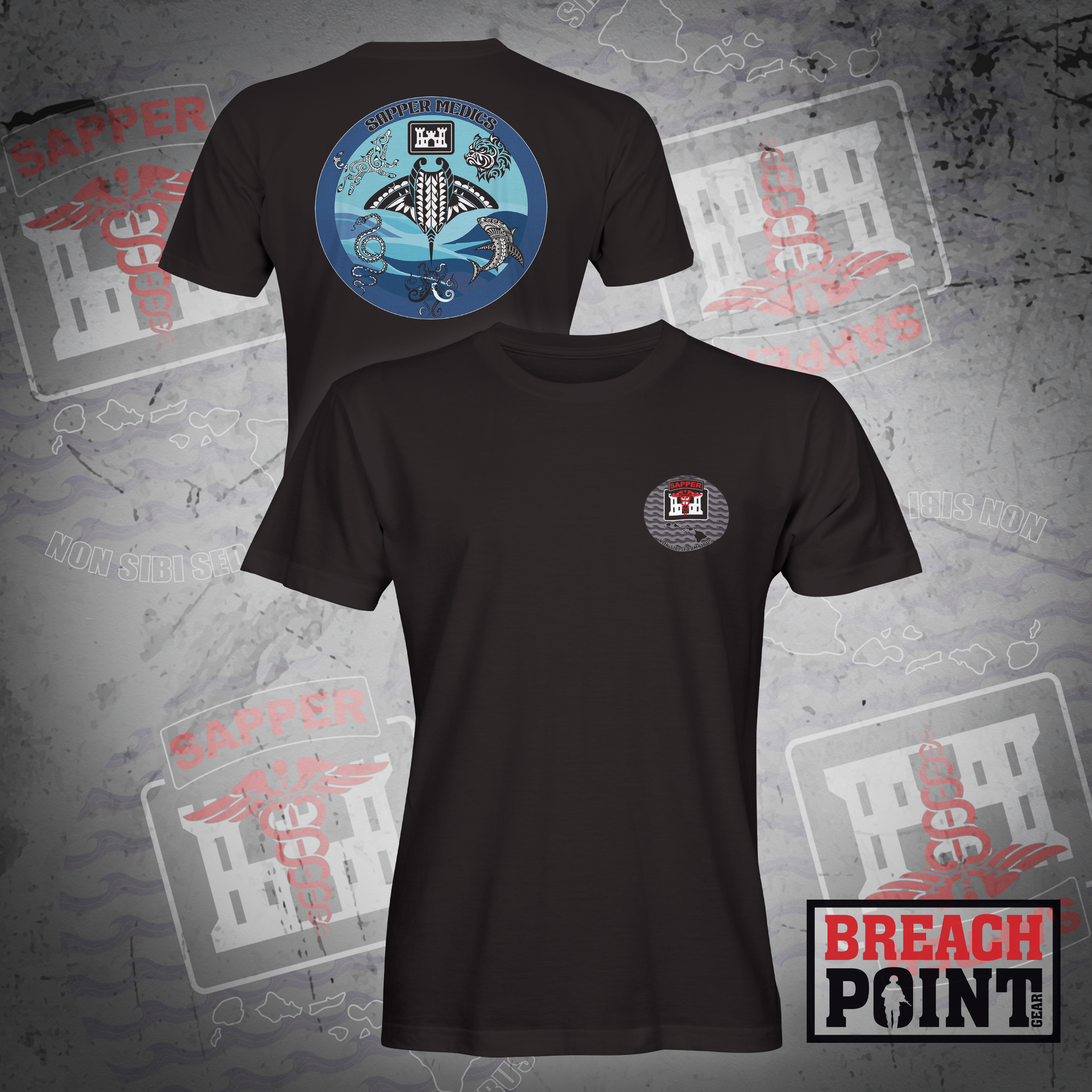 "SAPPER MEDICS" 130th Engineer Brigade - T-Shirt (B84)