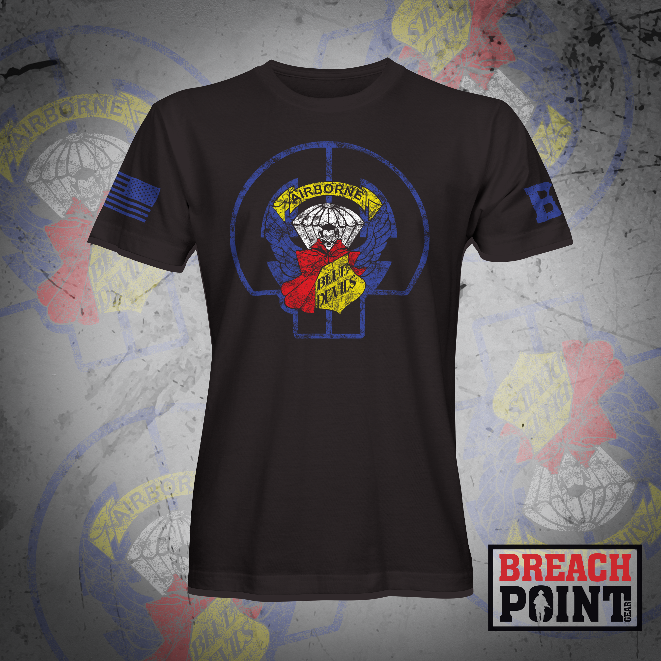"BLUE DEVILS" 3-504th Parachute Infantry Regiment - T-Shirt (A28_BP-1)