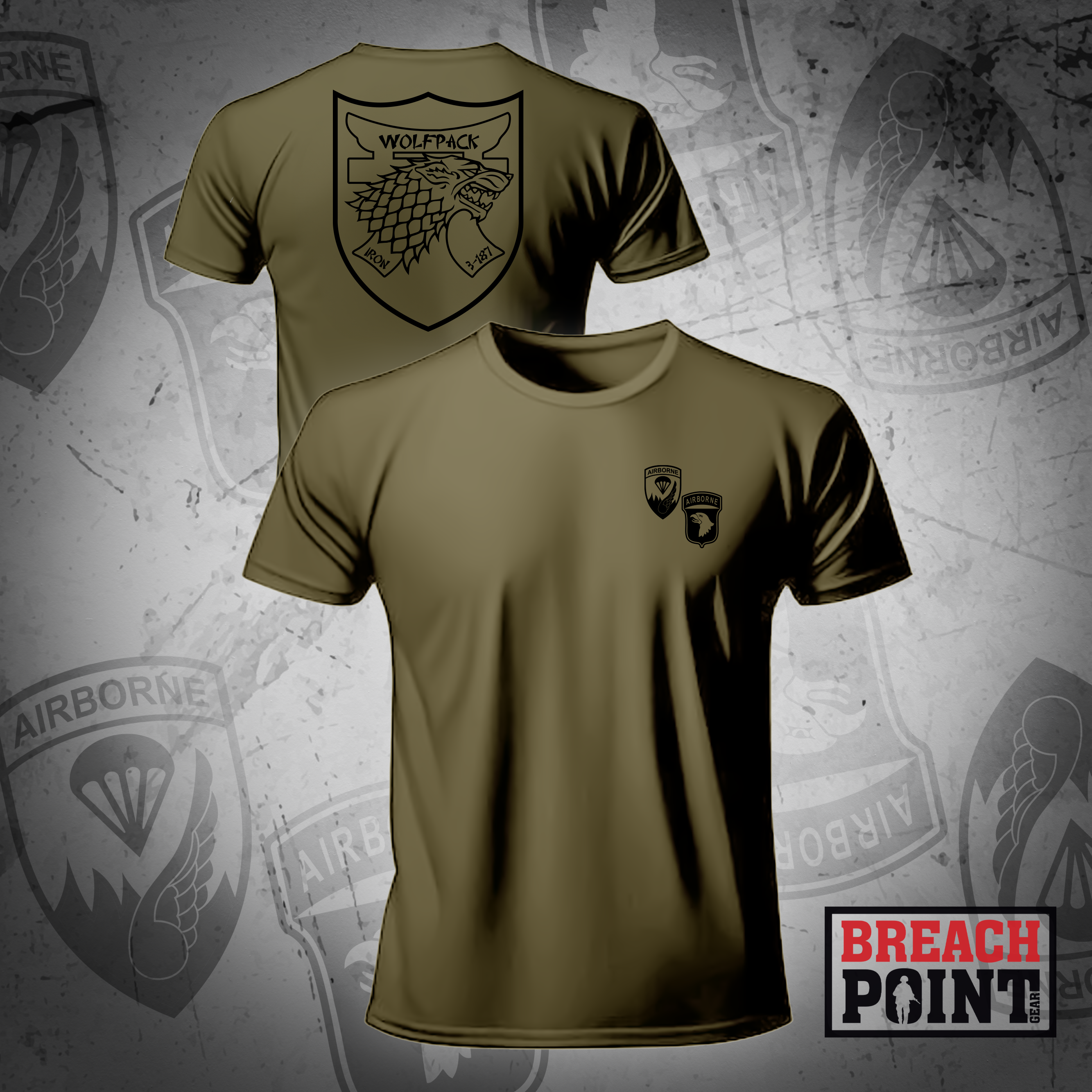 "WOLFPACK" MPC/3-187th Infantry Regiment - Military Tee (1)