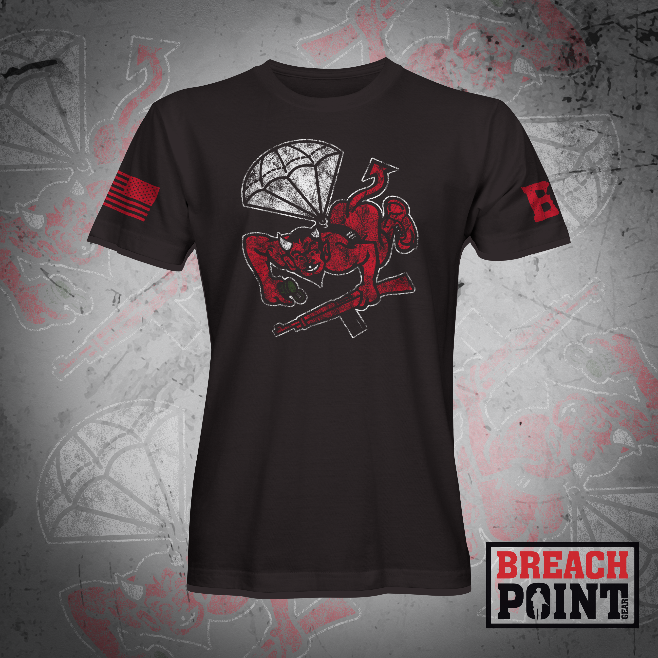 "RED DEVILS" 1-504th Parachute Infantry Regiment - T-Shirt (A26_BP-2)