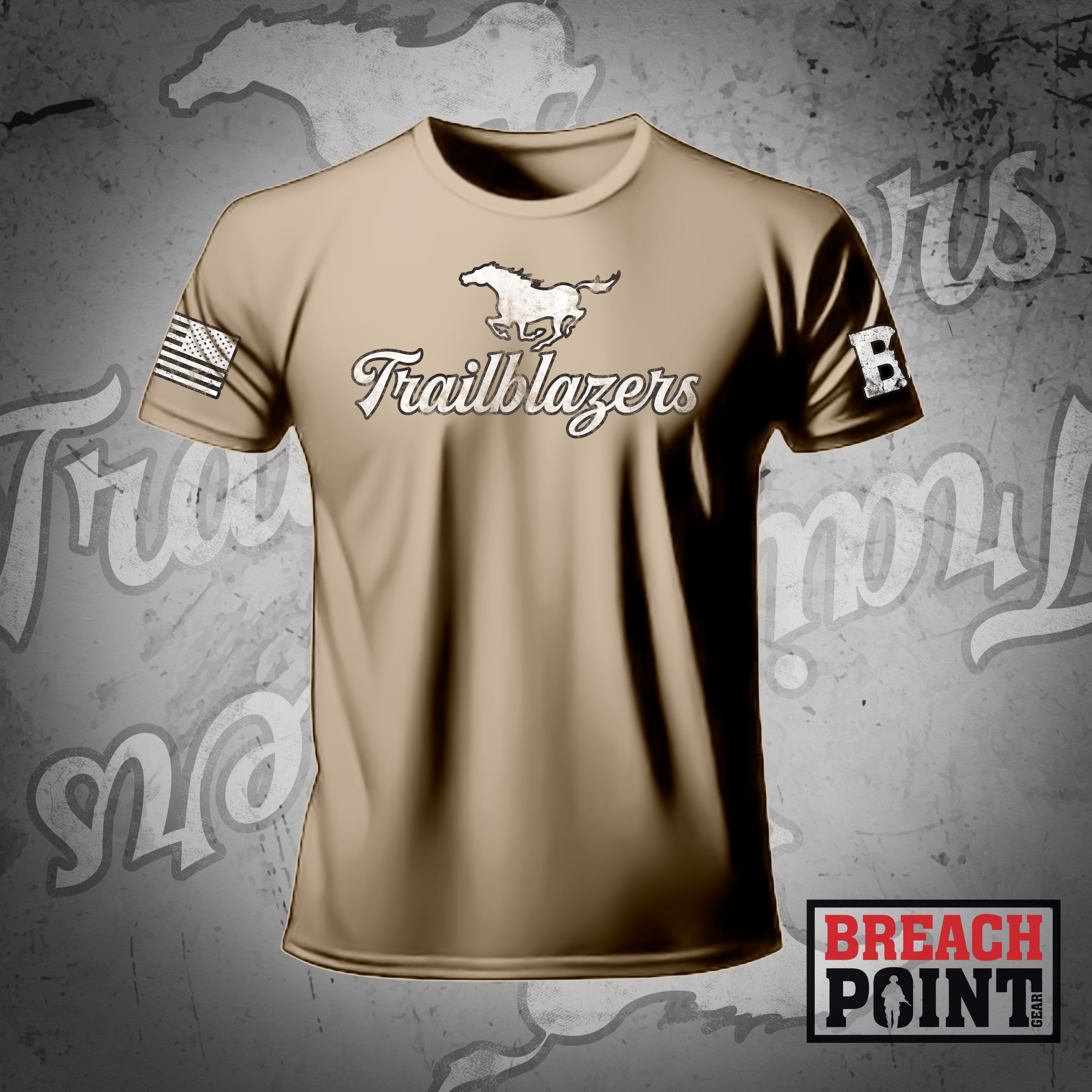 "TRAILBLAZERS" E/6-101 Combat Aviation Brigade - T-Shirt (SAND)