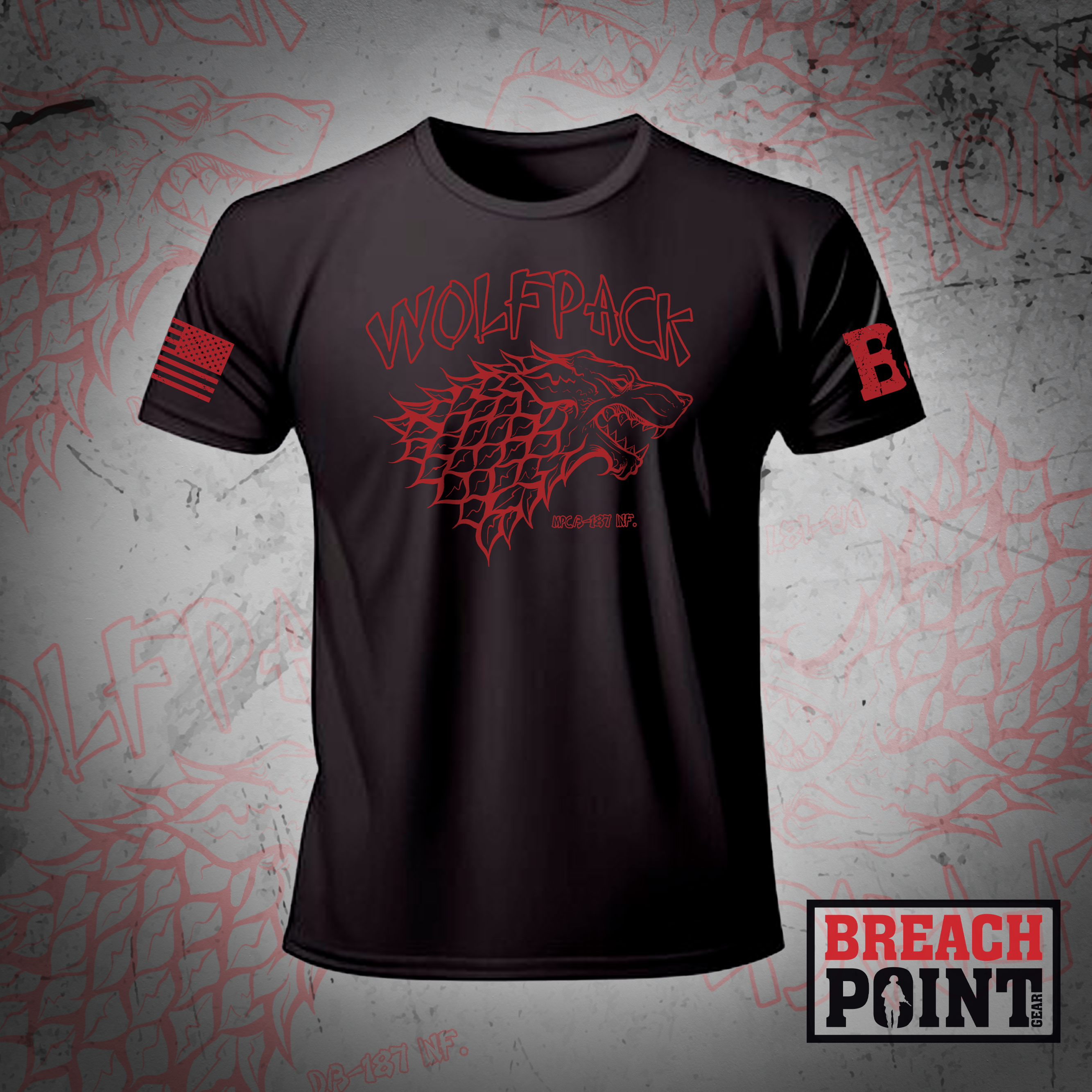 "WOLFPACK" MPC/3-187th Infantry Regiment - T-Shirt (2)