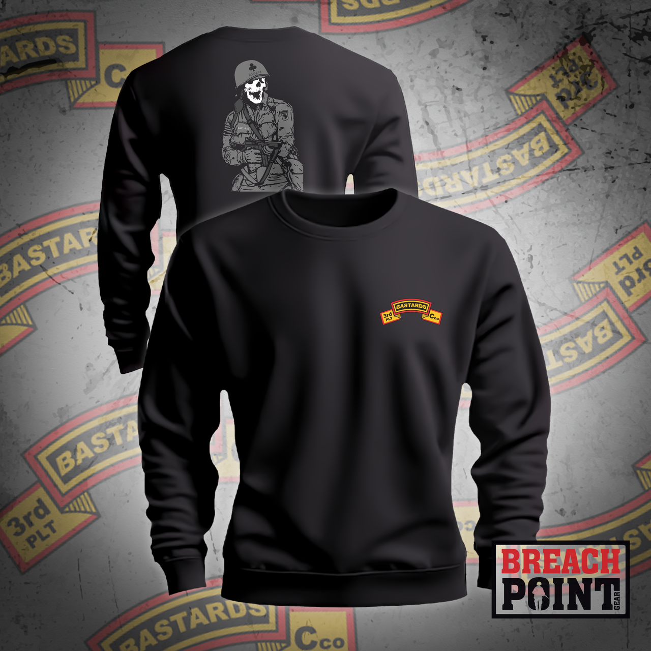 "BASTARDS" 3/C/2-327th Infantry Regiment - Sweatshirt 2