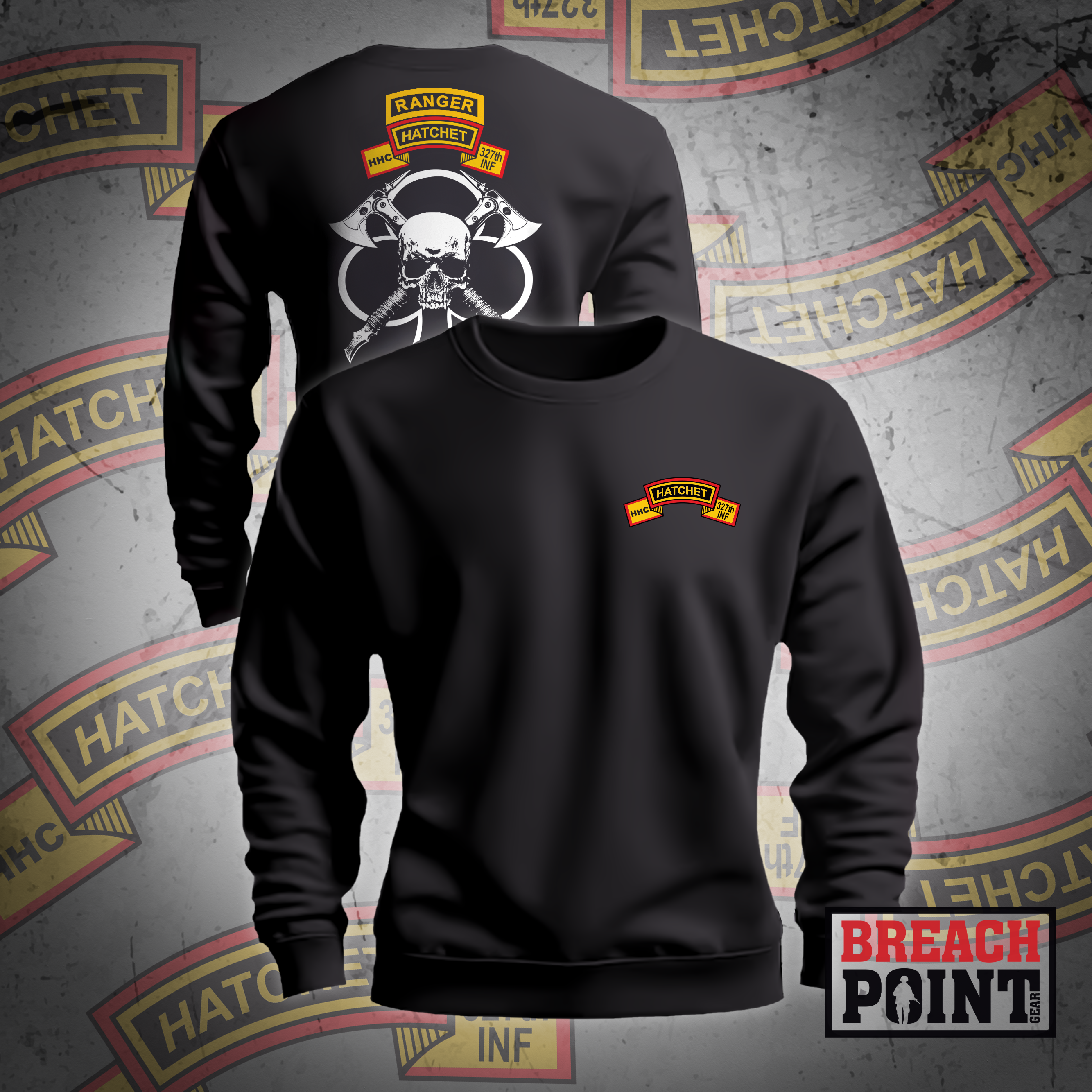 "HATCHET" HHC, 2-327th Infantry Regiment - Sweatshirt (Ranger)