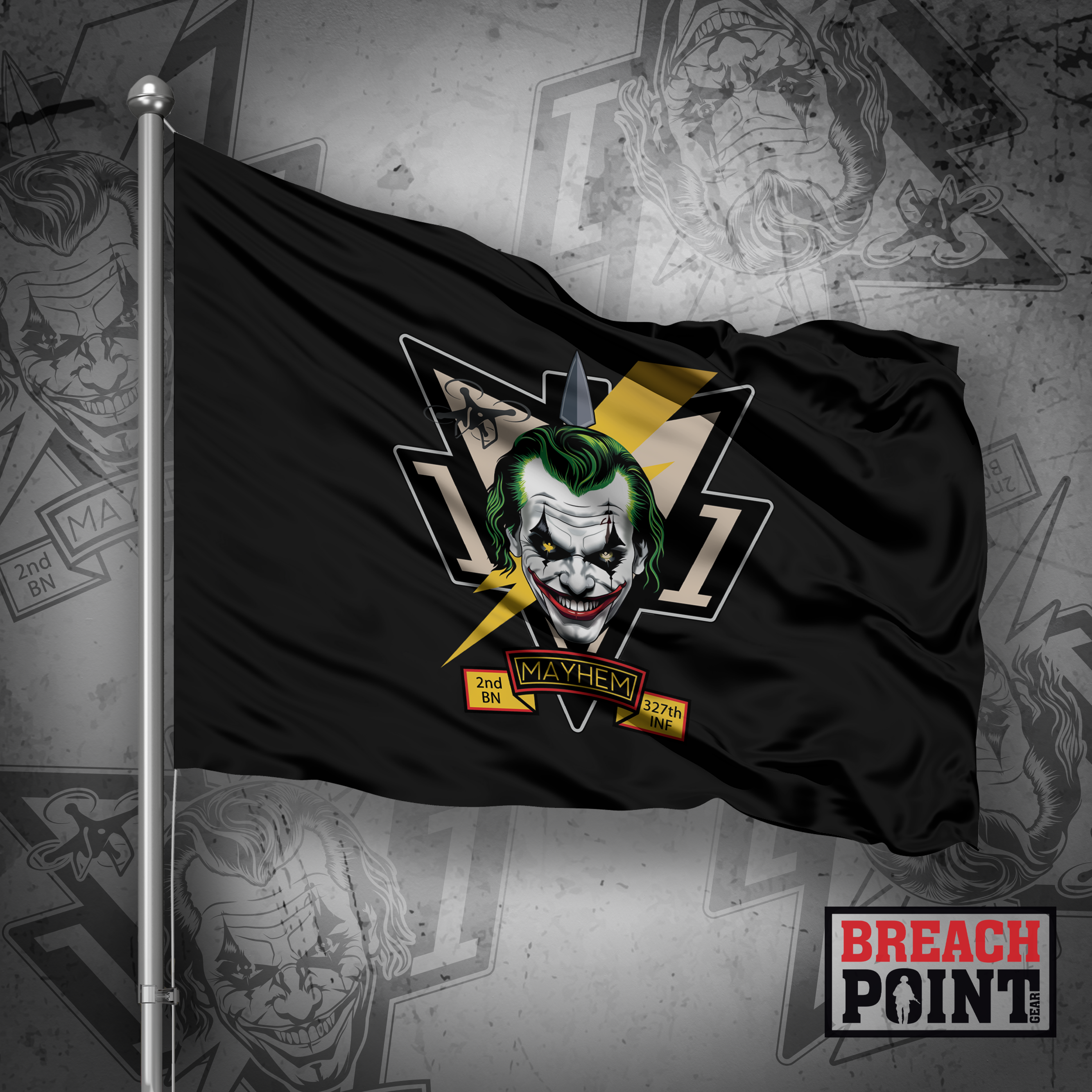 "MAYHEM" MPC/2-327th Infantry - 3' x 5' Flag