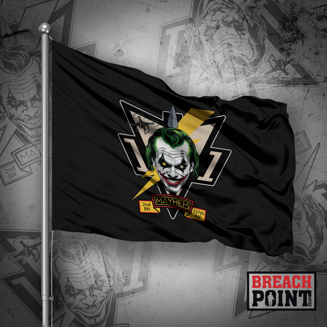 "MAYHEM" MPC/2-327th Infantry - 3' x 5' Flag