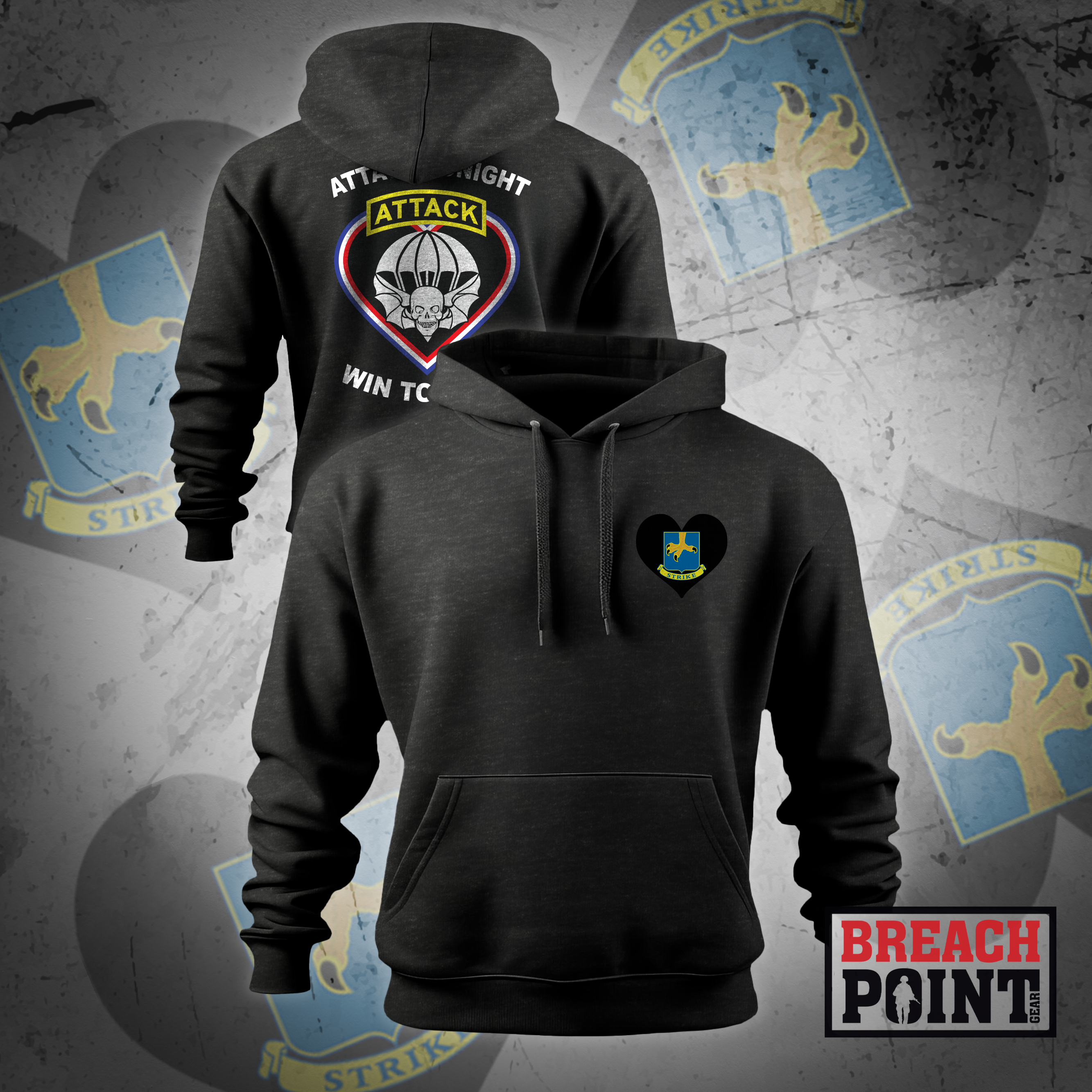 "ATTACK" A/2-502nd Infantry Regiment - Hoodie (1)