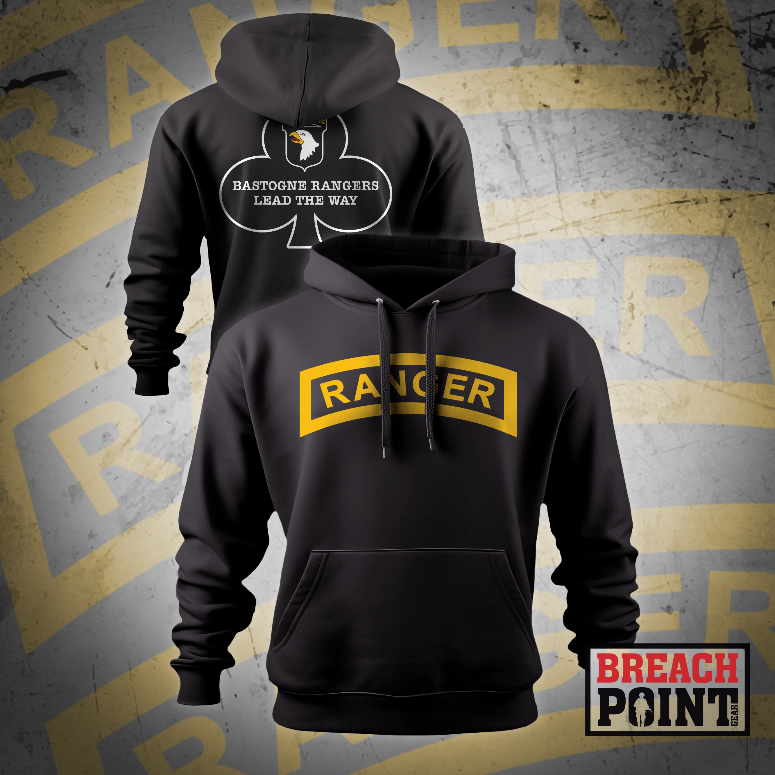 "BASTOGNE RANGER" HQs, 1MBCT, 101st Airborne Division - Hoodie (B77)