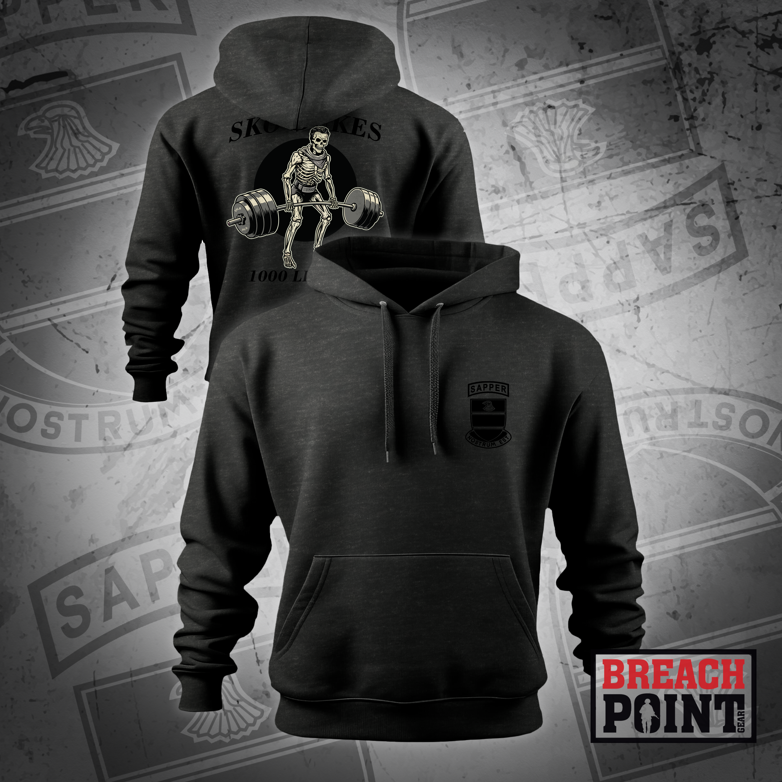 "DUKE" B/326th Division Engineer Brigade - Hoodie (1000lb)