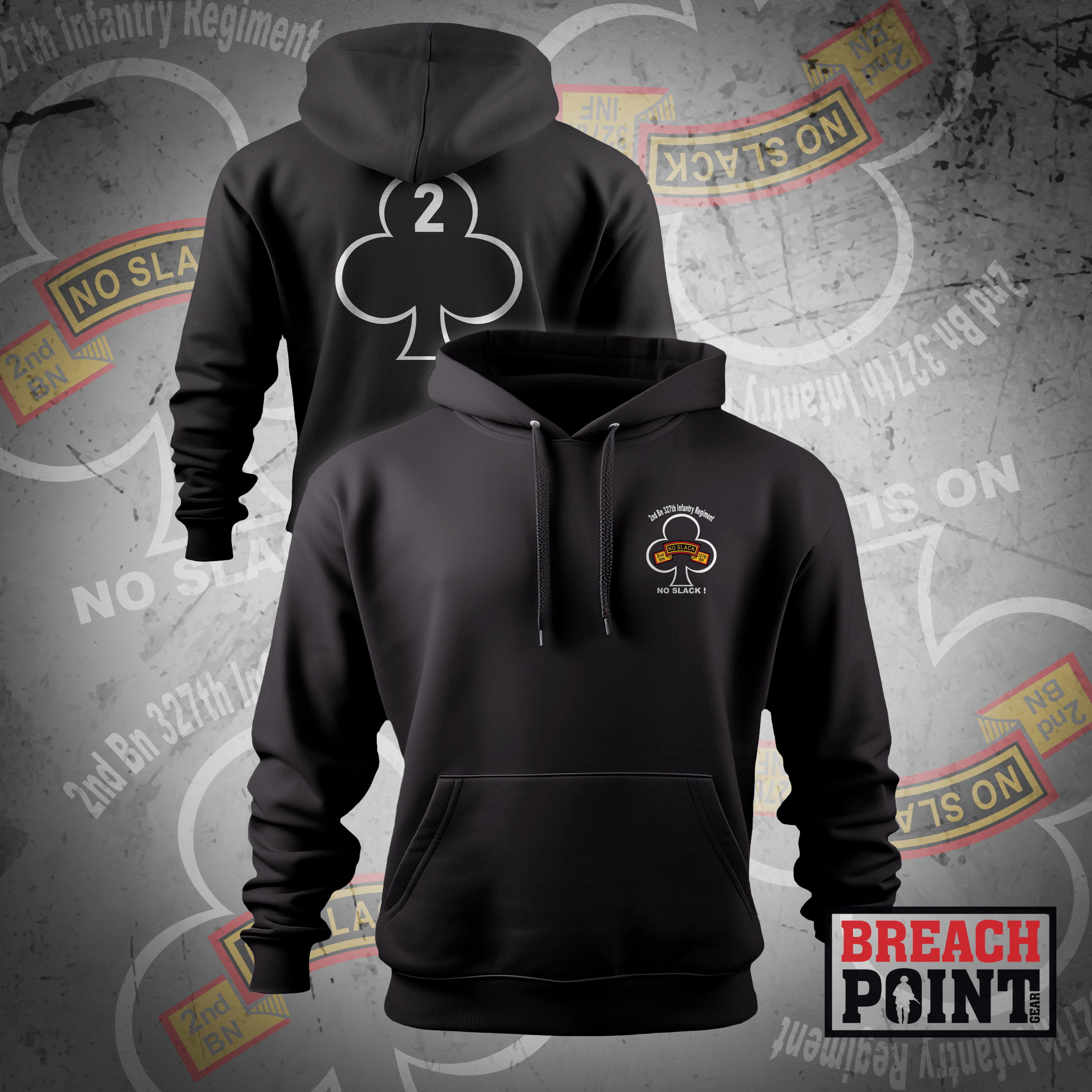 "NO SLACK" 2-327th Infantry Regiment - Hoodie (1)