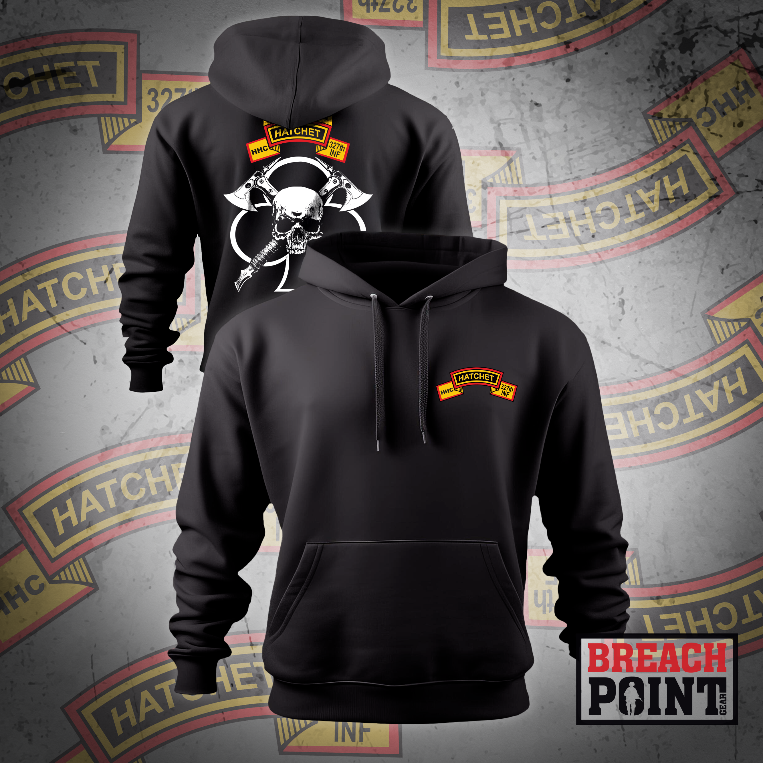 "HATCHET" HHC, 2-327th Infantry Regiment - Hoodie (Ranger)