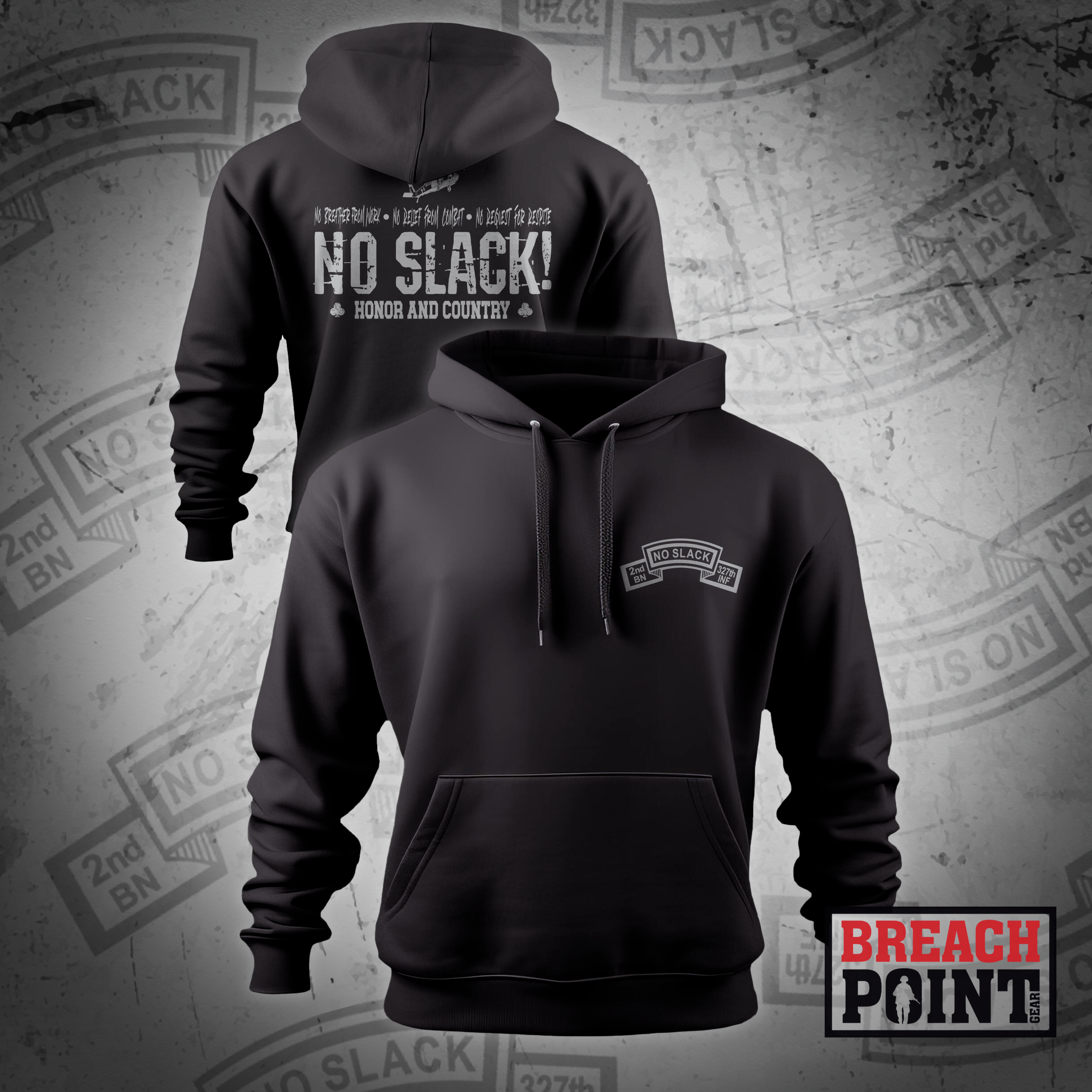 "NO SLACK" 2-327th Infantry Regiment - Hoodie (2)