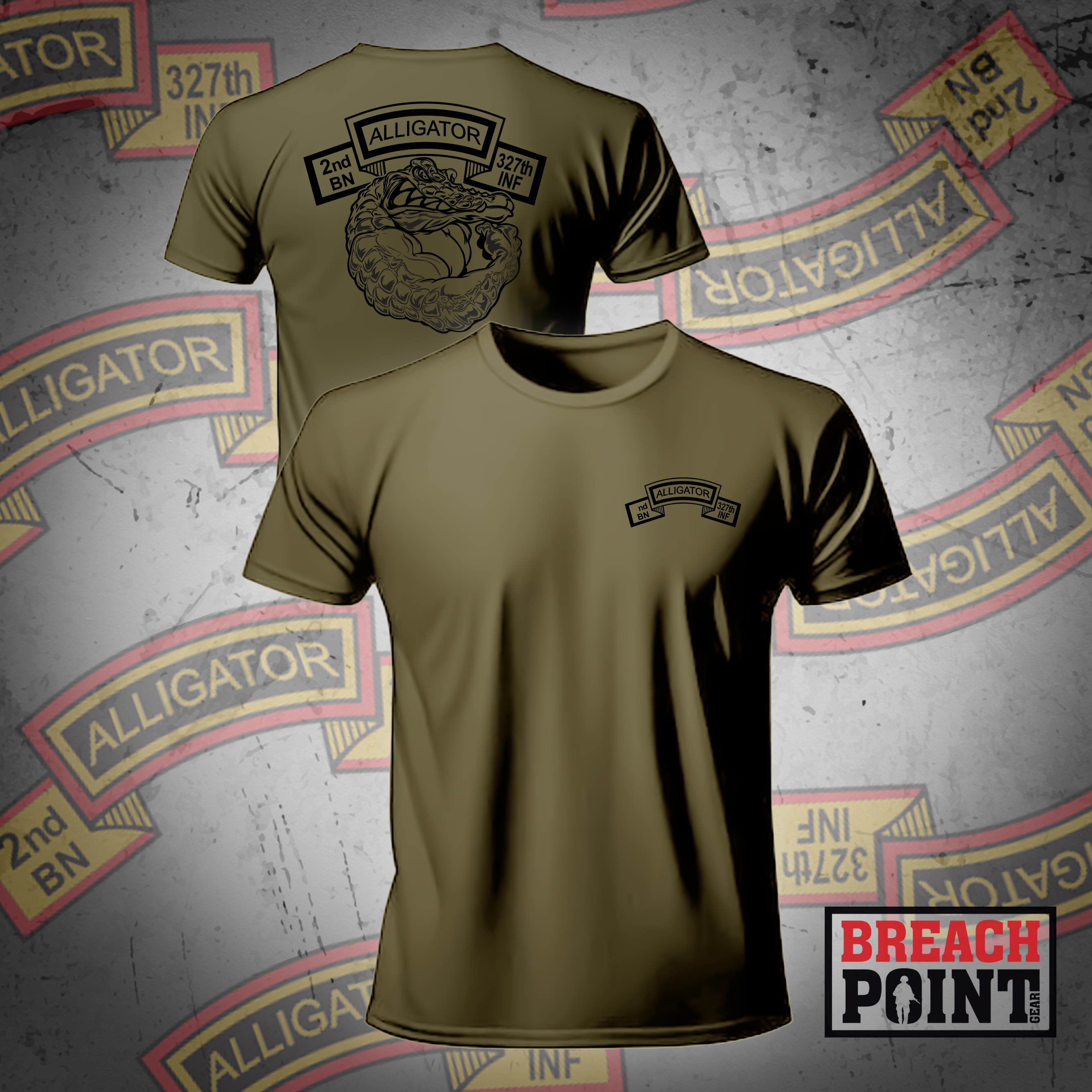 "GATOR" A/2-327th Infantry Regiment - Military Tee (1)