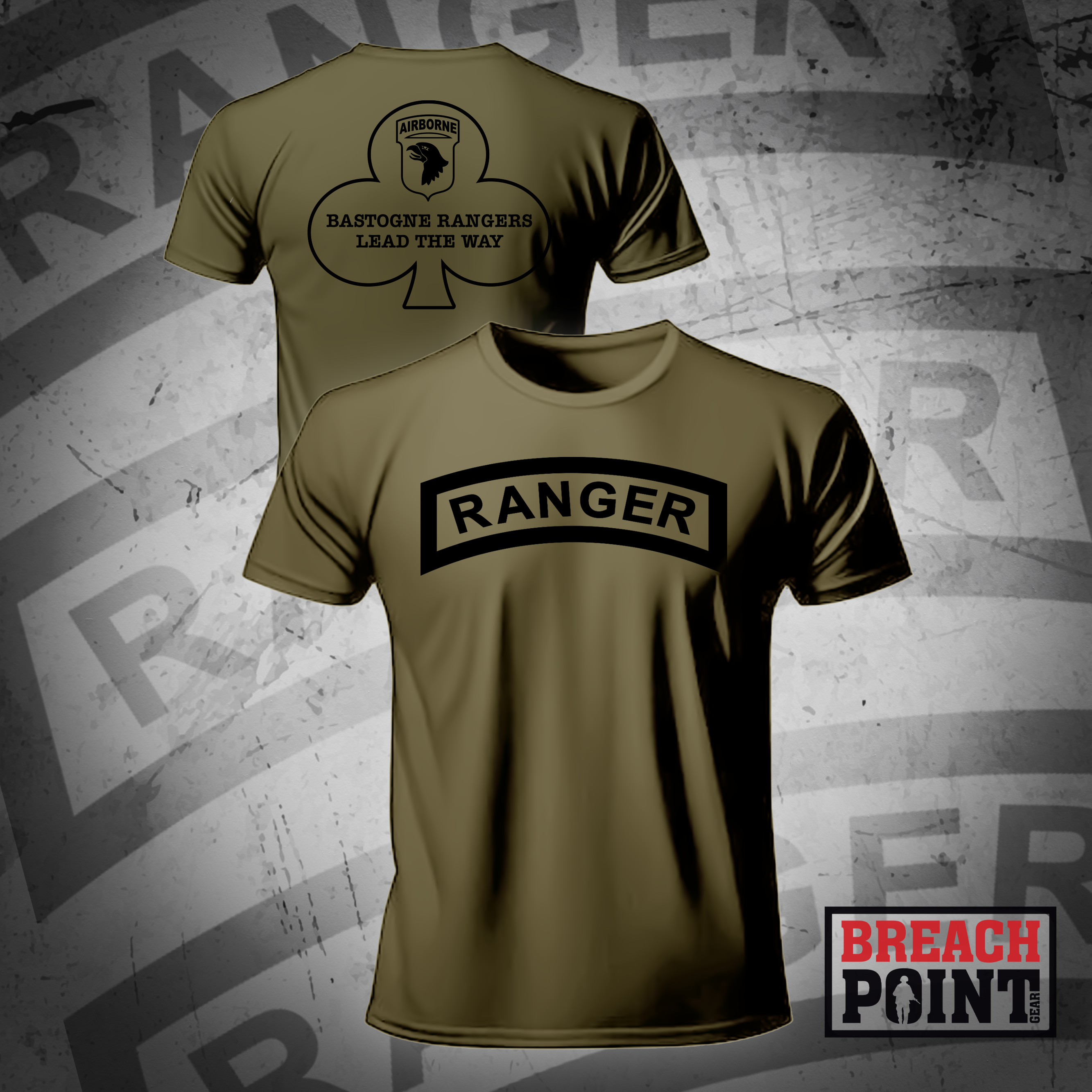 "BASTOGNE RANGER" HQs, 1MBCT, 101st Airborne Division - Military Tee (B77)