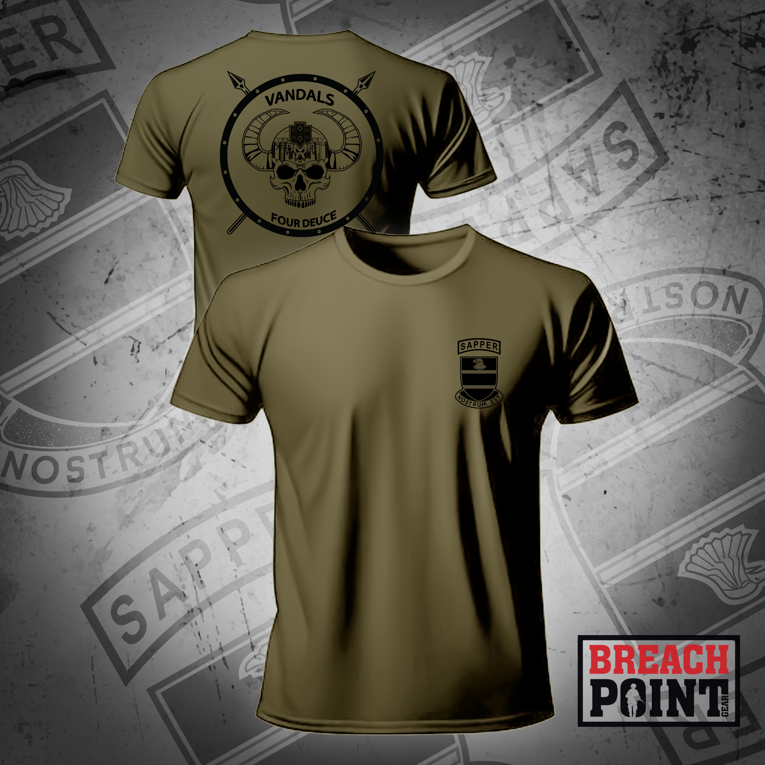 "VANDALS" 42nd CEC-I/326th Division Engineer Battalion - Military Tee