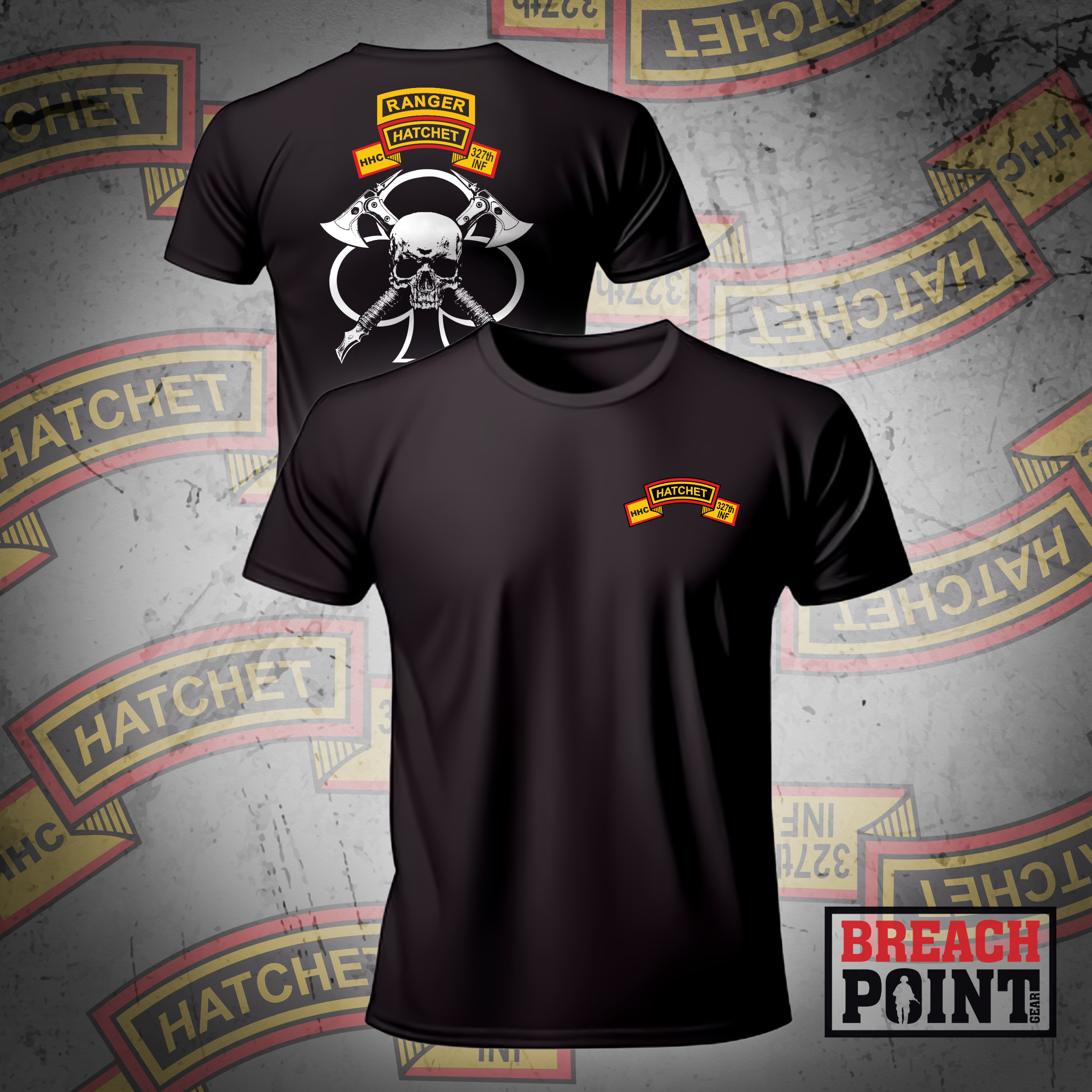 "HATCHET" HHC, 2-327th Infantry Regiment - T-Shirt (2)