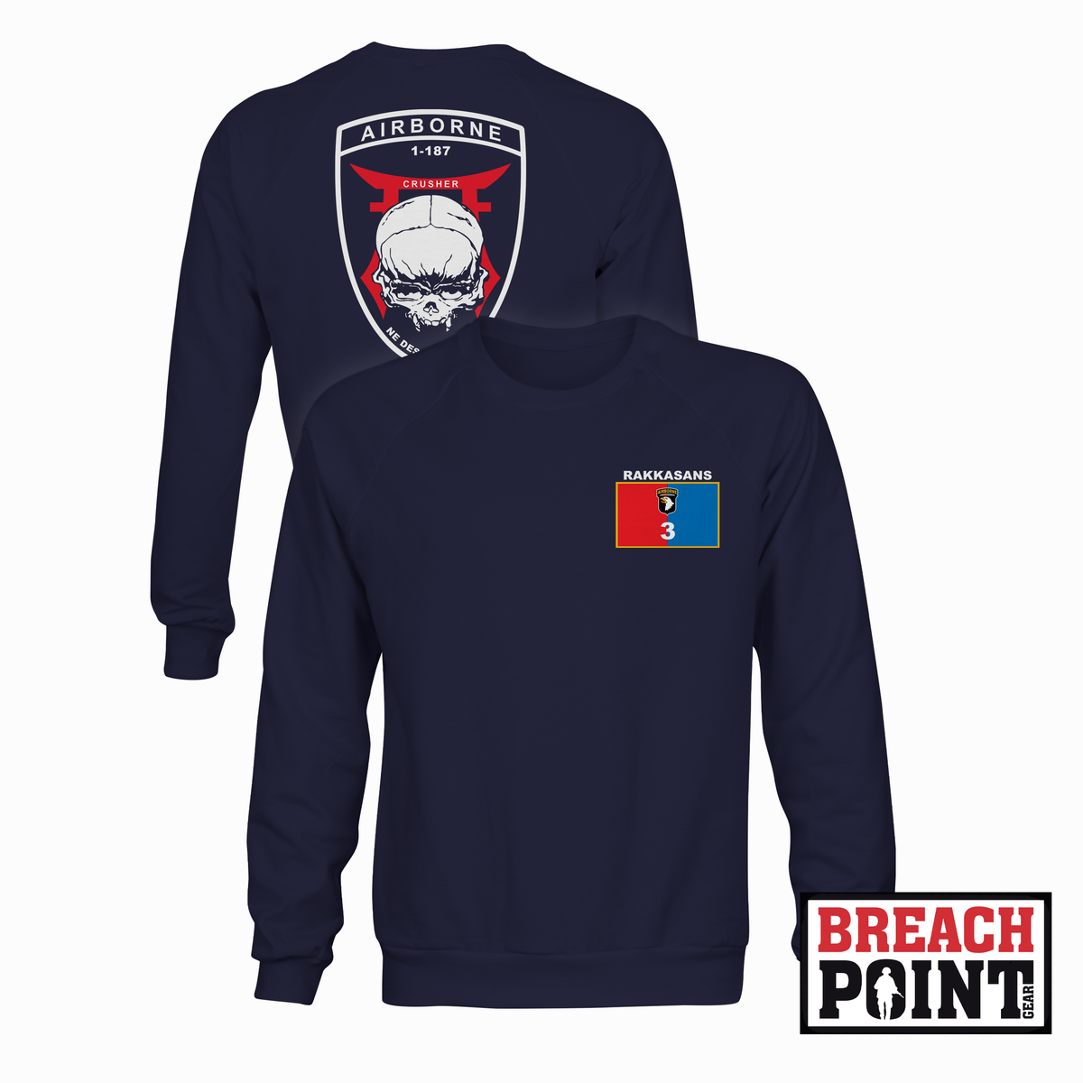 "CRUSHER" C/1-187th Infantry Regiment - Sweatshirt (B174-1)